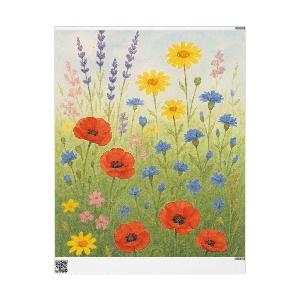 Meadow Muse Gift Paper - Vibrant Botanical Gift Wrap for Birthdays and Celebrations