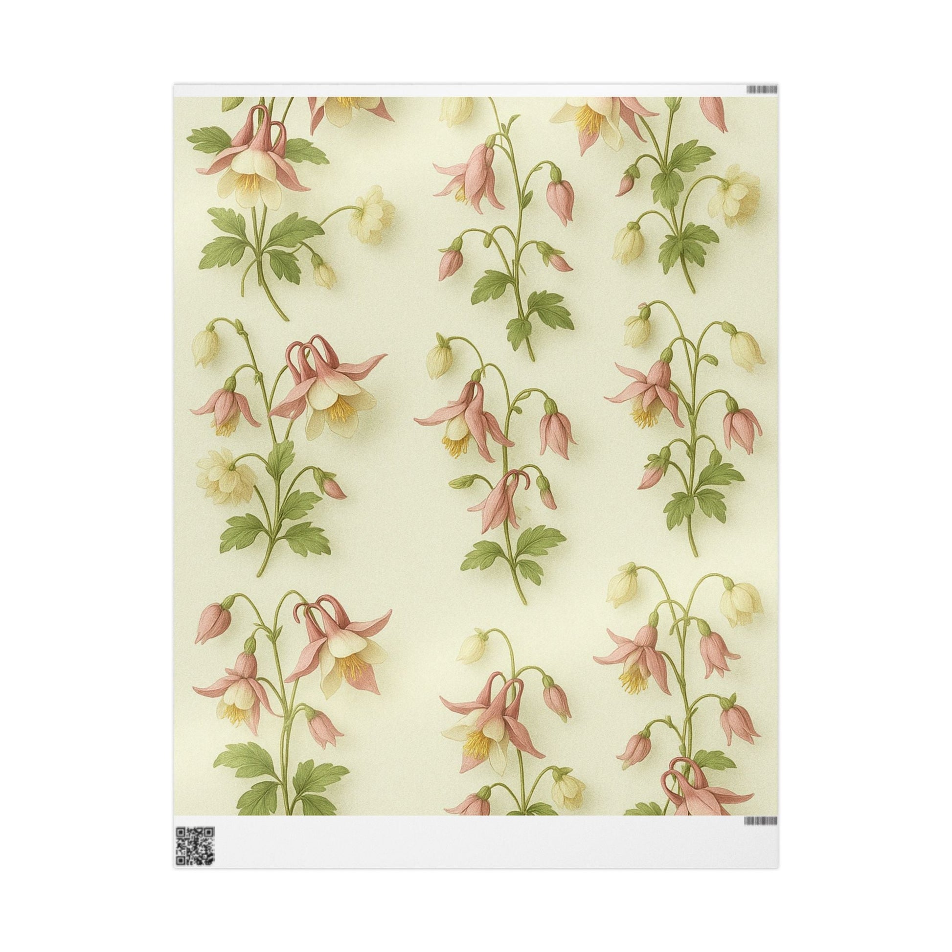 Blushing Bells – Vintage Floral Wrapping Paper, Part 1 of the Bellflower Heirloom Series