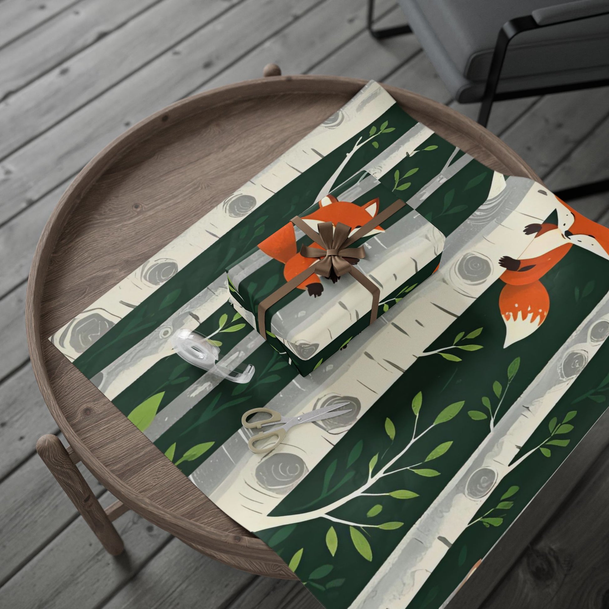 Charlie the Whimsical Fox  and his sister Lila Wrapping Papers - Charlie’s Wintertime Trick