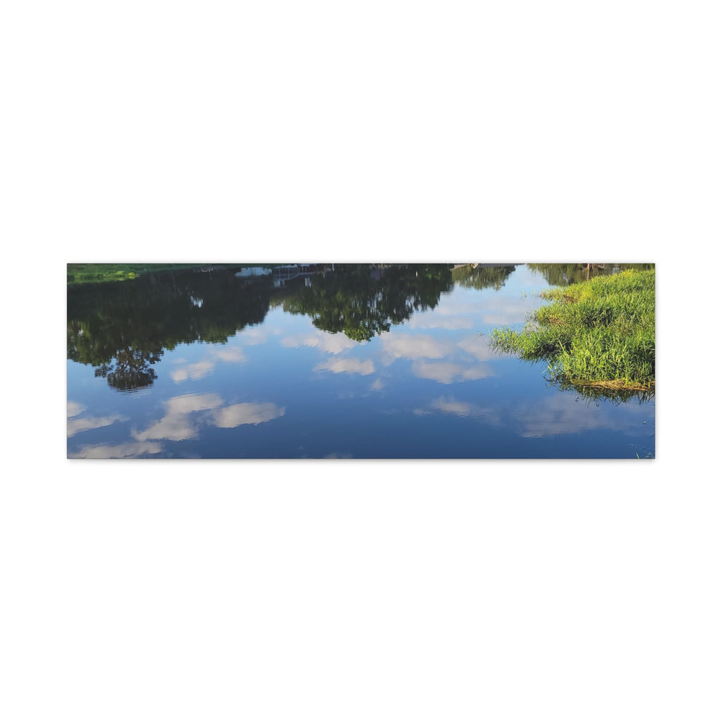 Serene Lake Landscape Reflection - Stretched Canvas Artwork