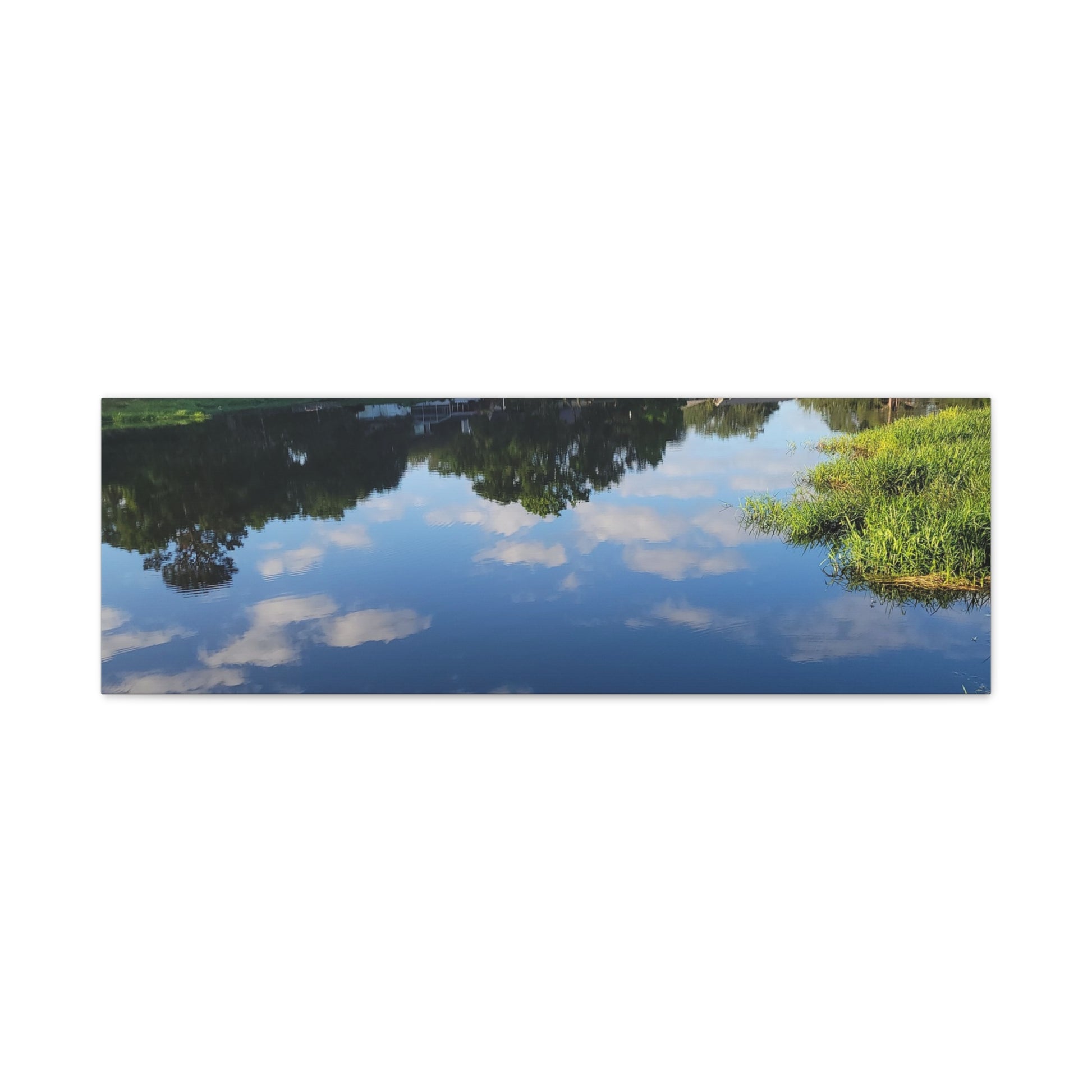 Serene Lake Landscape Reflection - Stretched Canvas Artwork