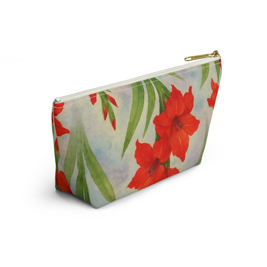 Floral Accessory Pouch – Vibrant Gladiolus Design