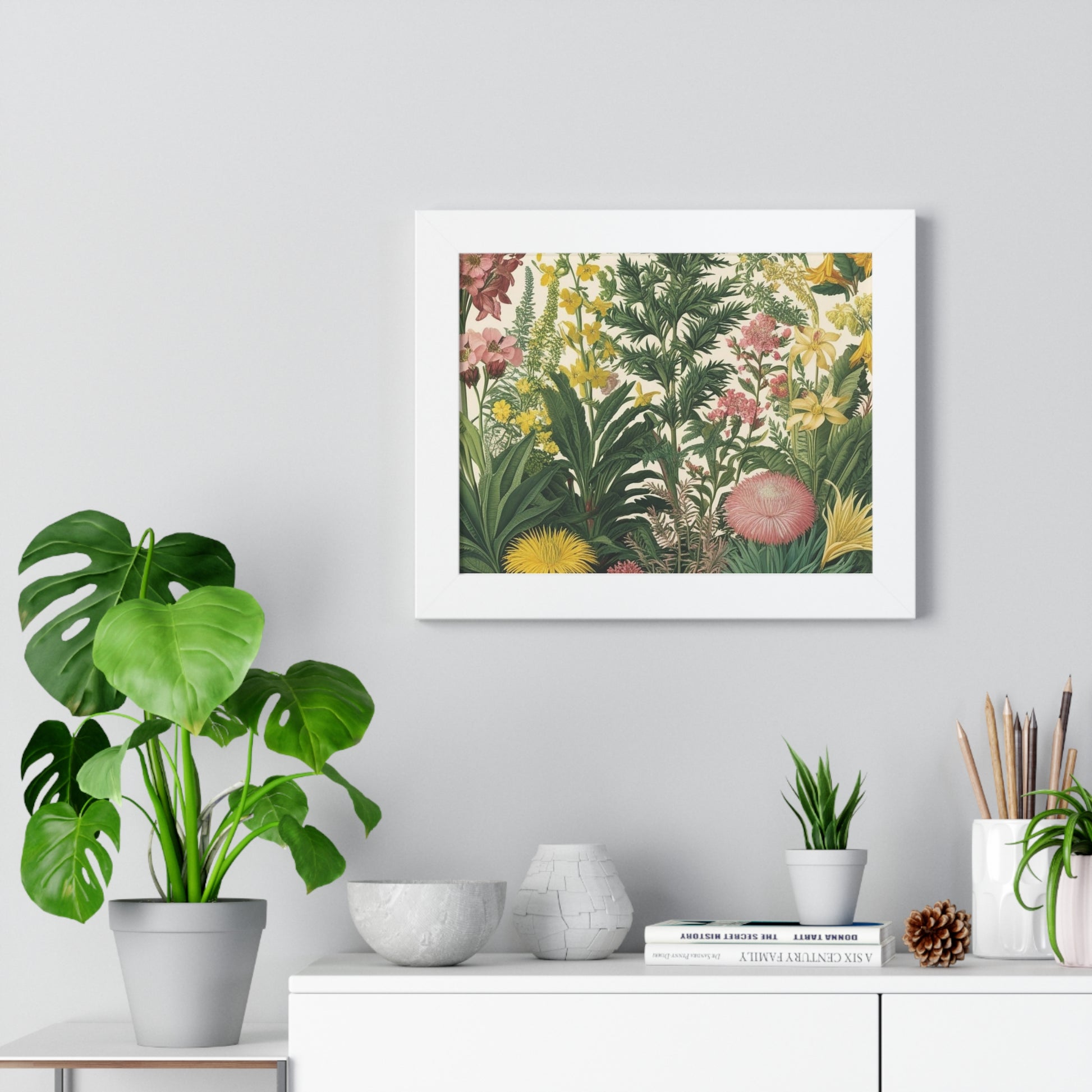 "Zinnia" – Framed Botanical Watercolor Print, Exclusive Botanical Series