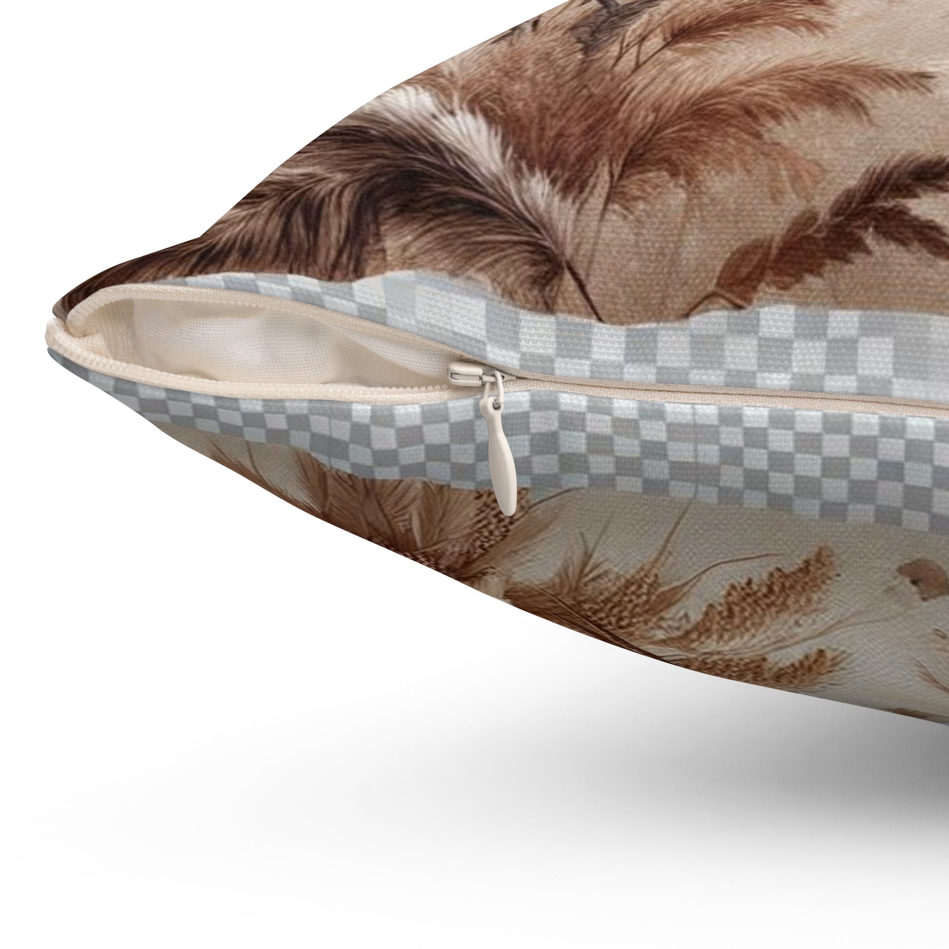 Fall Pillow with Pheasants – Nature-Inspired Decorative Cushion, Autumn Wildlife Home Accent Pillow