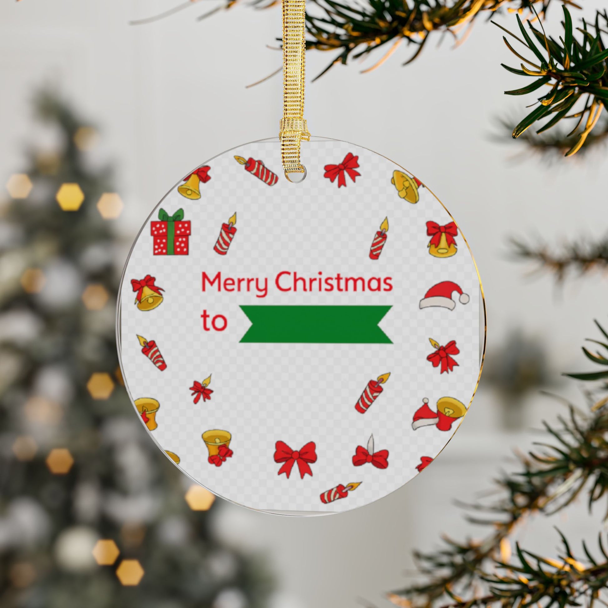 Personalized 'Merry Christmas To ___' Acrylic Ornament — Holiday Gift Tag Keepsake