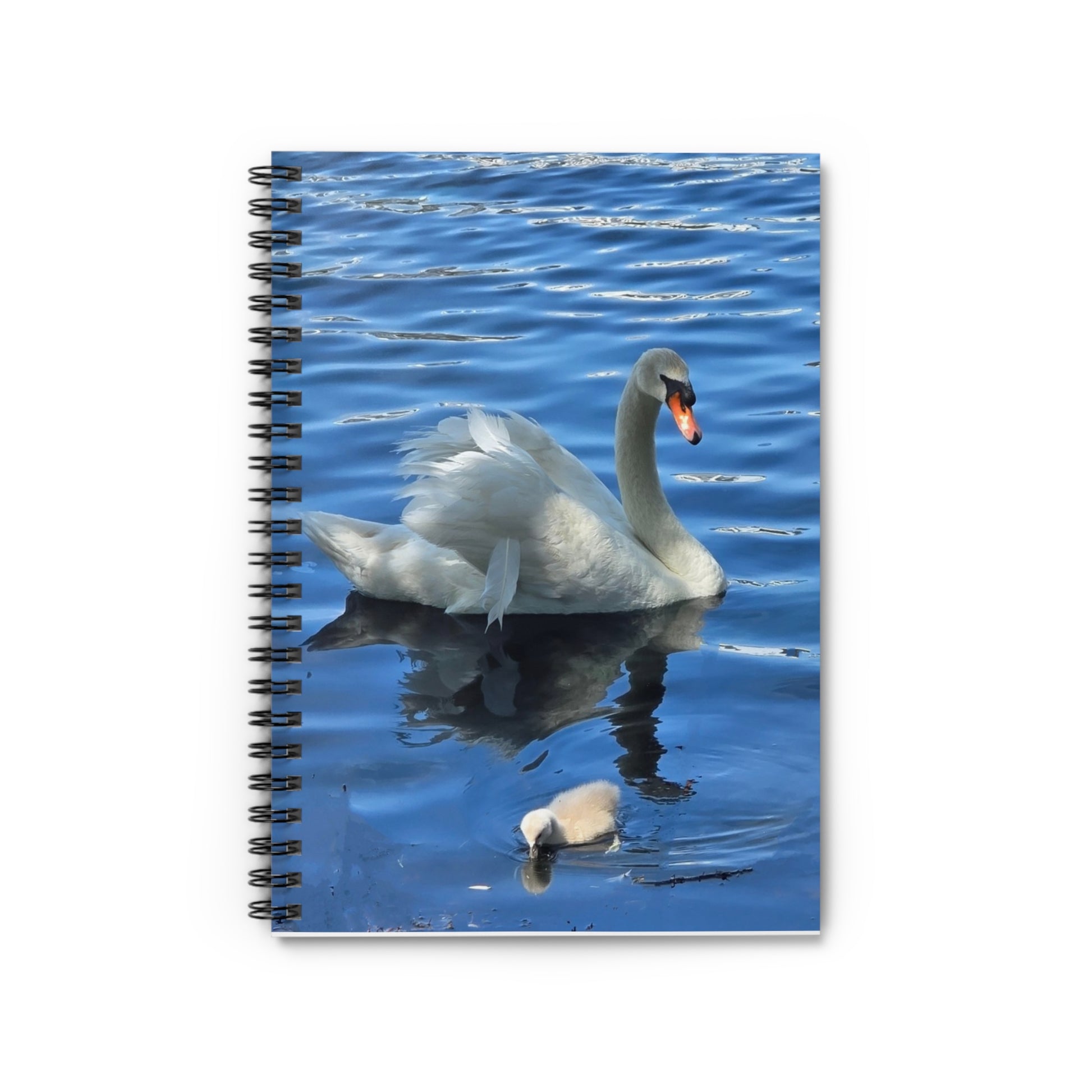Elegant Swan Spiral Notebook - Ruled Lines for Nature Lovers