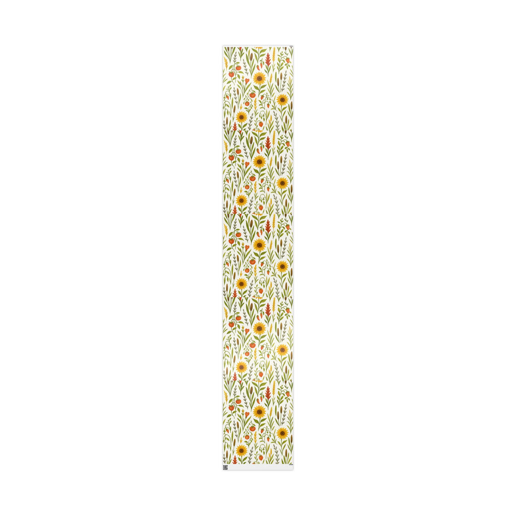 Sunflowers, Tomatoes & Autumn Harvest Botanical Wrapping Paper – Bright Seasonal Gift Wrap