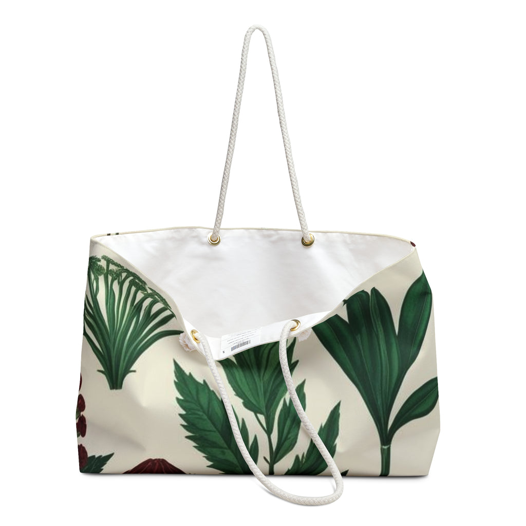 Tropical Fern Getaway Bag Botanical Print Weekender Bag - Travel Tote for Nature Lovers