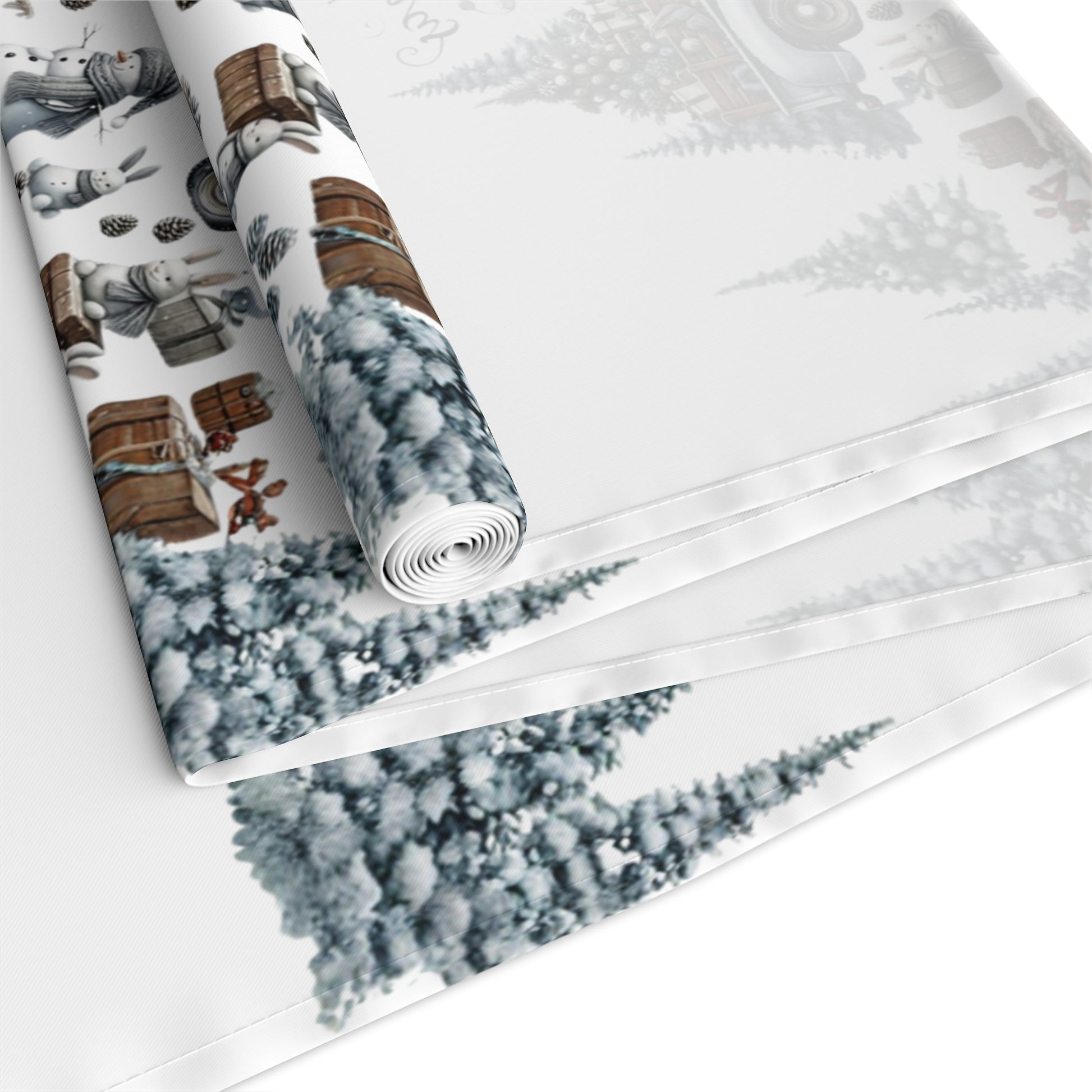 Whispers of Winter – Merry Christmas Truck Table Runner | Vintage Holiday Table Décor by Paper Pleasures