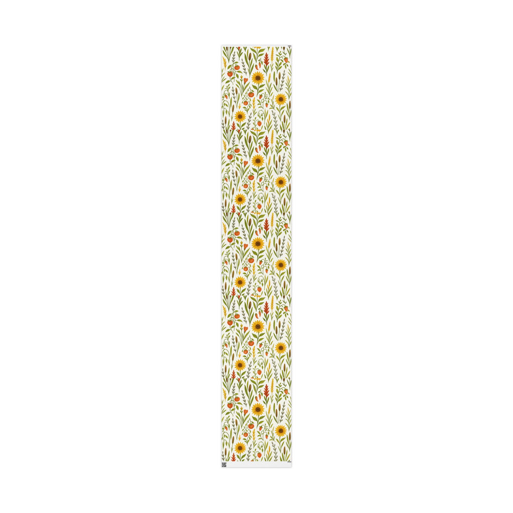 Sunflowers, Tomatoes & Autumn Harvest Botanical Wrapping Paper – Bright Seasonal Gift Wrap