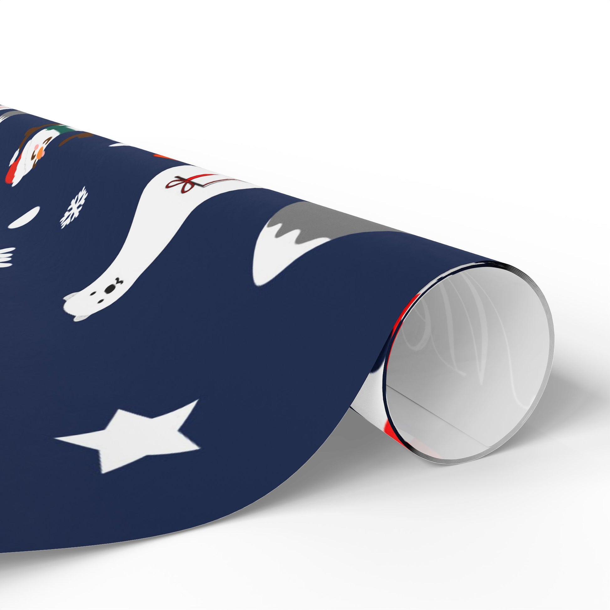 Christmas Wrapping Paper - Festive Santa and Snowman Design