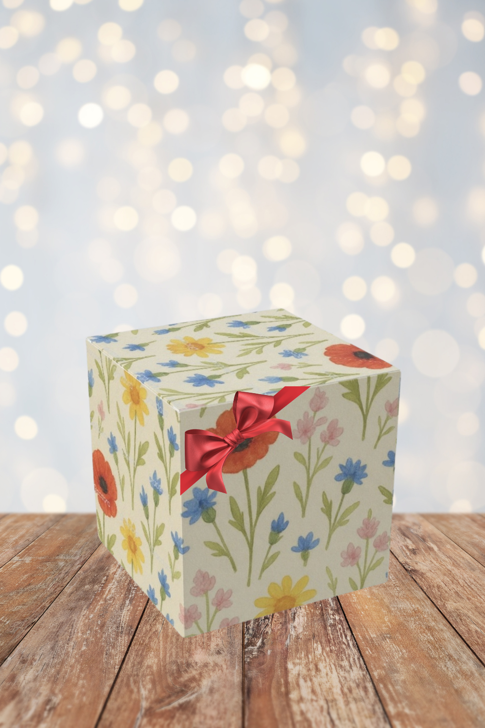Wildflower Garden Wrapping Paper – Colorful Floral Gift Wrap on Cream Background