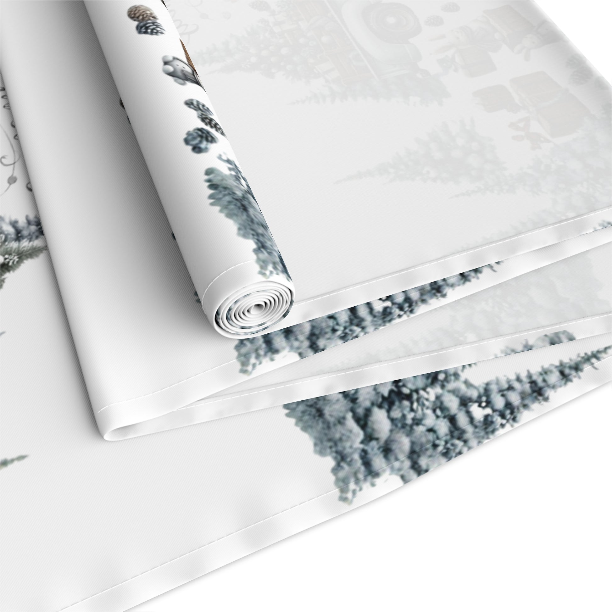 Whispers of Winter – Merry Christmas Truck Table Runner | Vintage Holiday Table Décor by Paper Pleasures