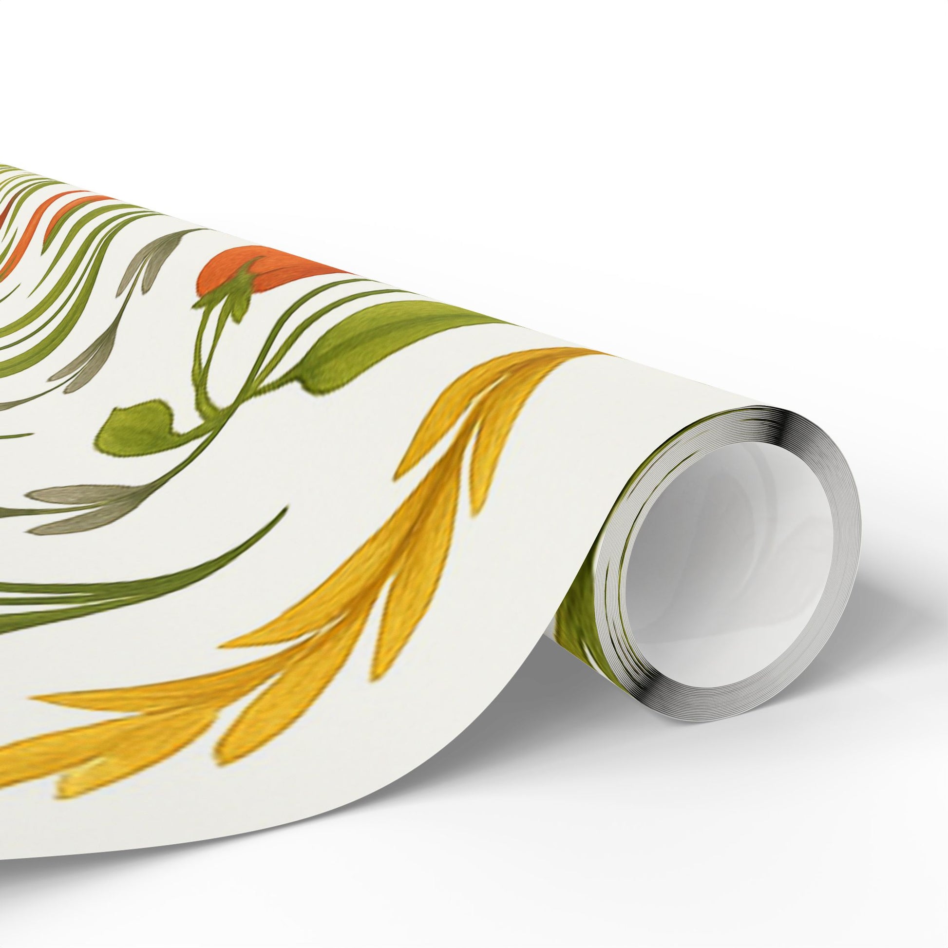 Sunflowers, Tomatoes & Autumn Harvest Botanical Wrapping Paper – Bright Seasonal Gift Wrap