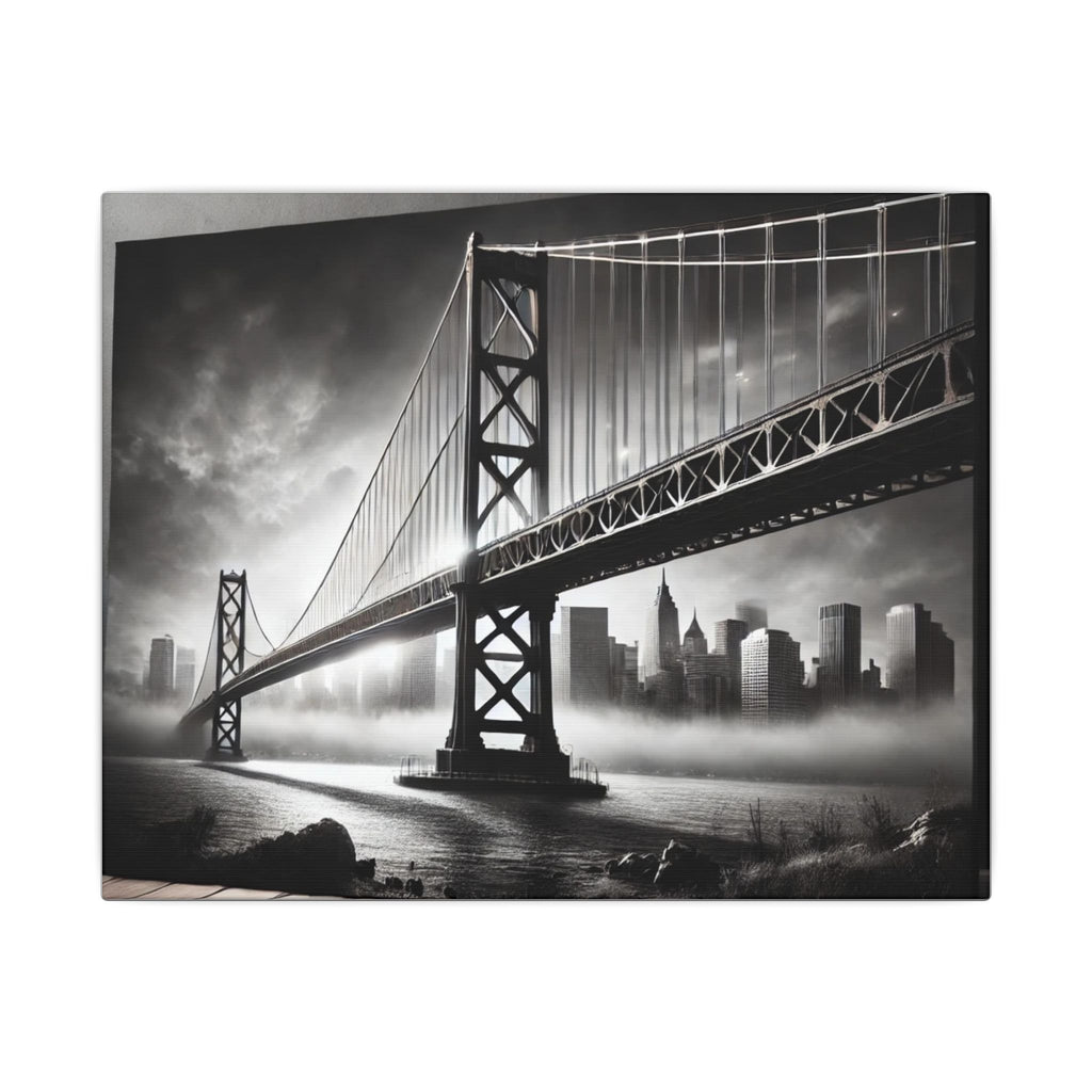 Horizontal Golden Gate Bridge Black & White Wall Art – Dramatic San Francisco Photography Print in Black Frame (2 of 3)