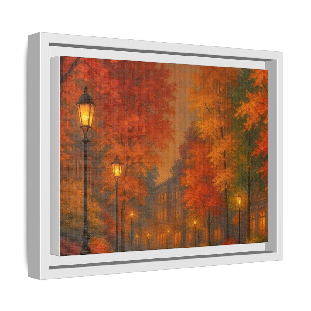 Autumn Cityscape Canvas Art – Warm Fall Skyline Wall Décor