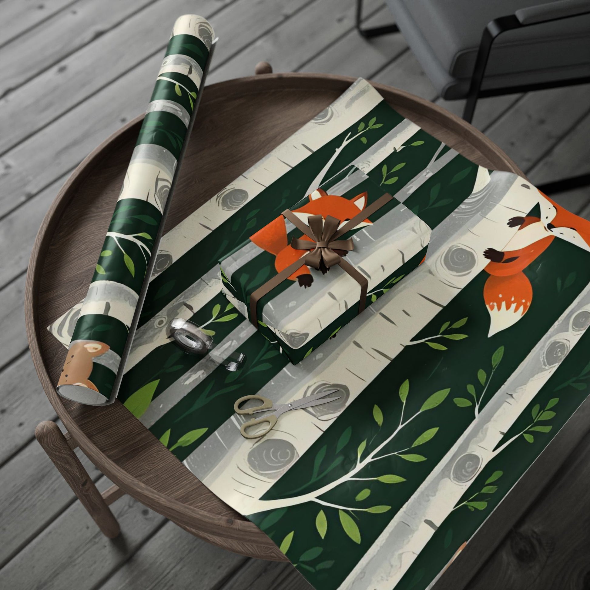 Charlie the Whimsical Fox  and his sister Lila Wrapping Papers - Charlie’s Wintertime Trick