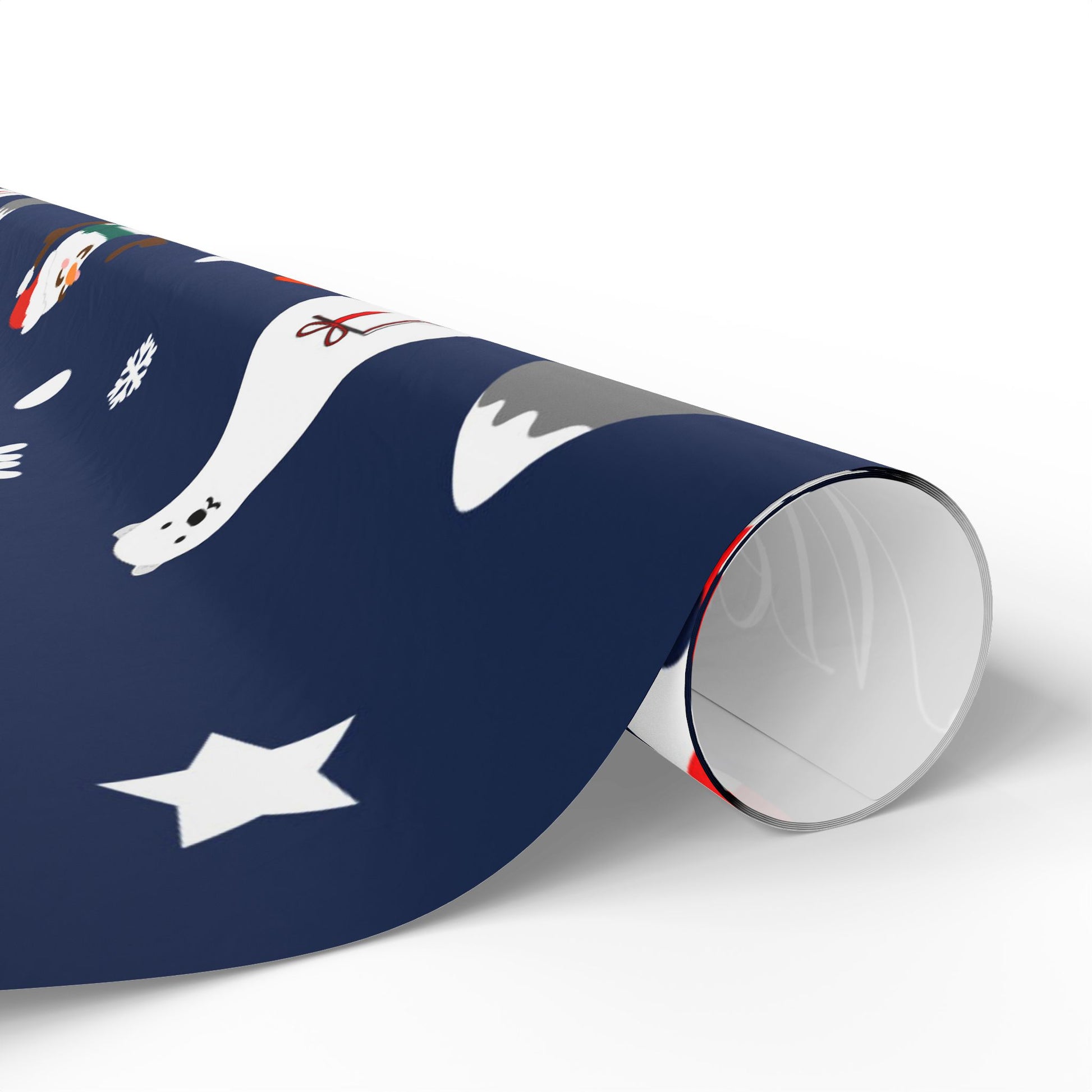 Christmas Wrapping Paper - Festive Santa and Snowman Design