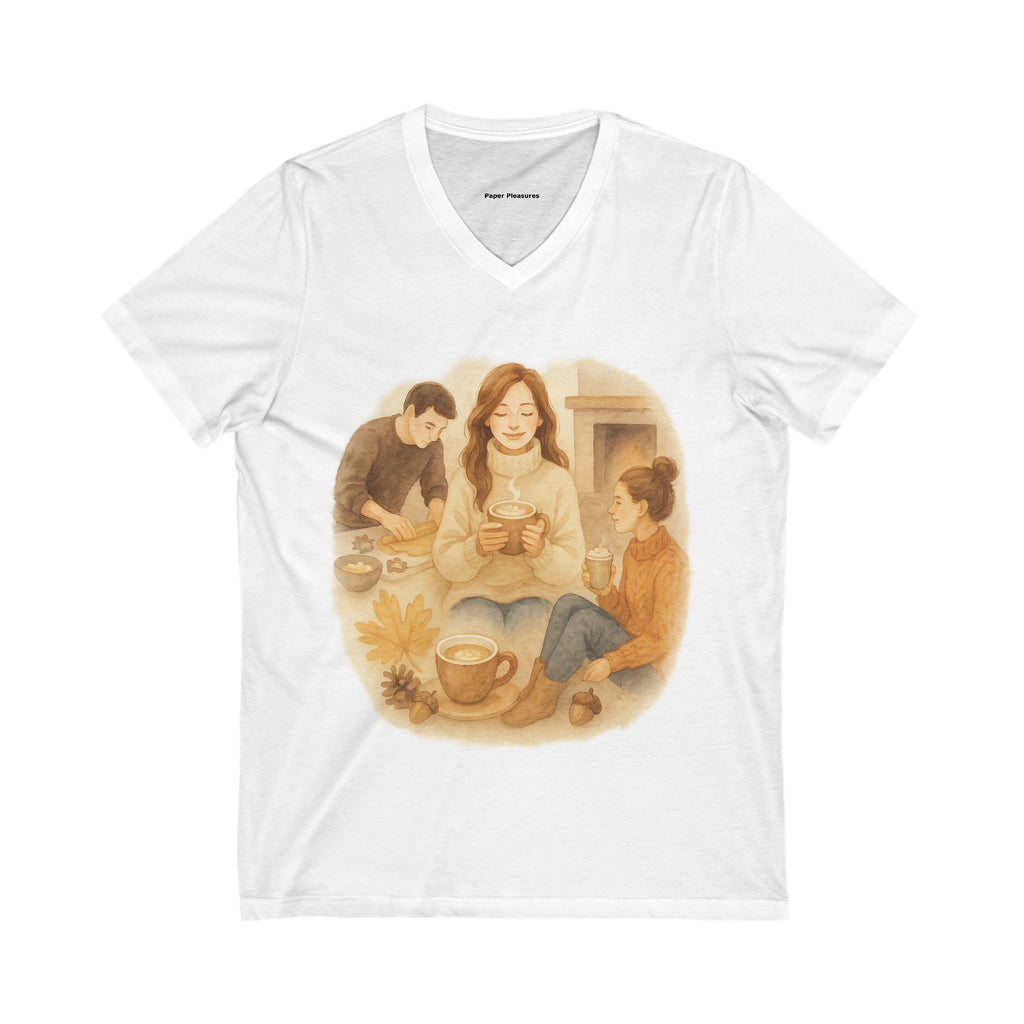 Cozy Autumn Family Time T-Shirt – Warm Coffee & Togetherness Tee