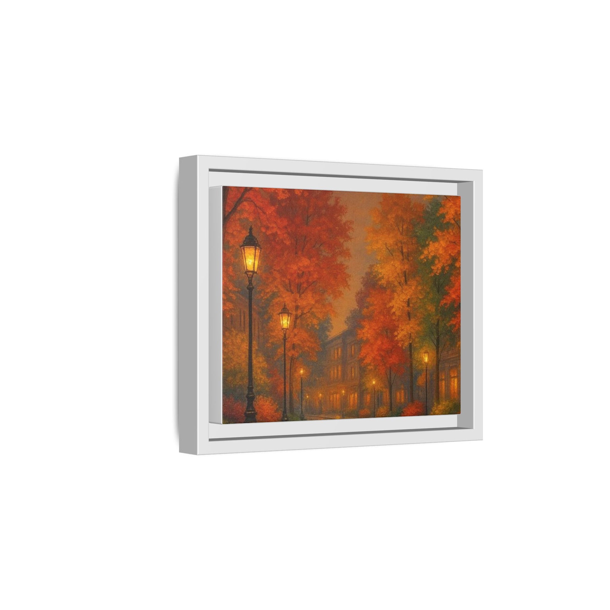 Autumn Cityscape Canvas Art – Warm Fall Skyline Wall Décor