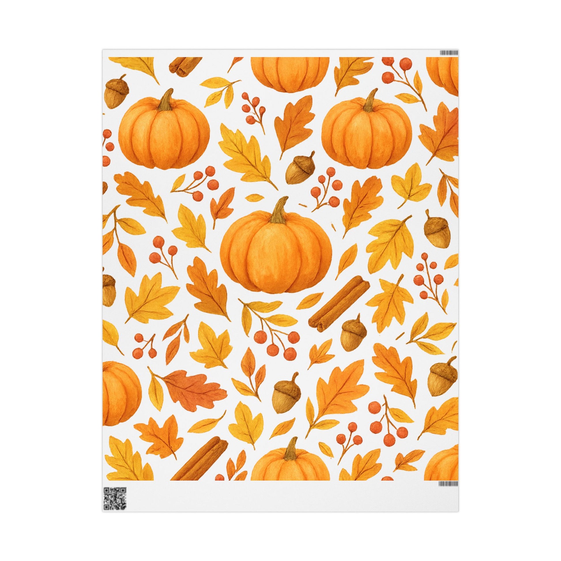 Autumn Pumpkin Wrapping Paper, Fall Gift Wrap, Seasonal Packaging, Thanksgiving Decor, Eco-Friendly Gift Wrap