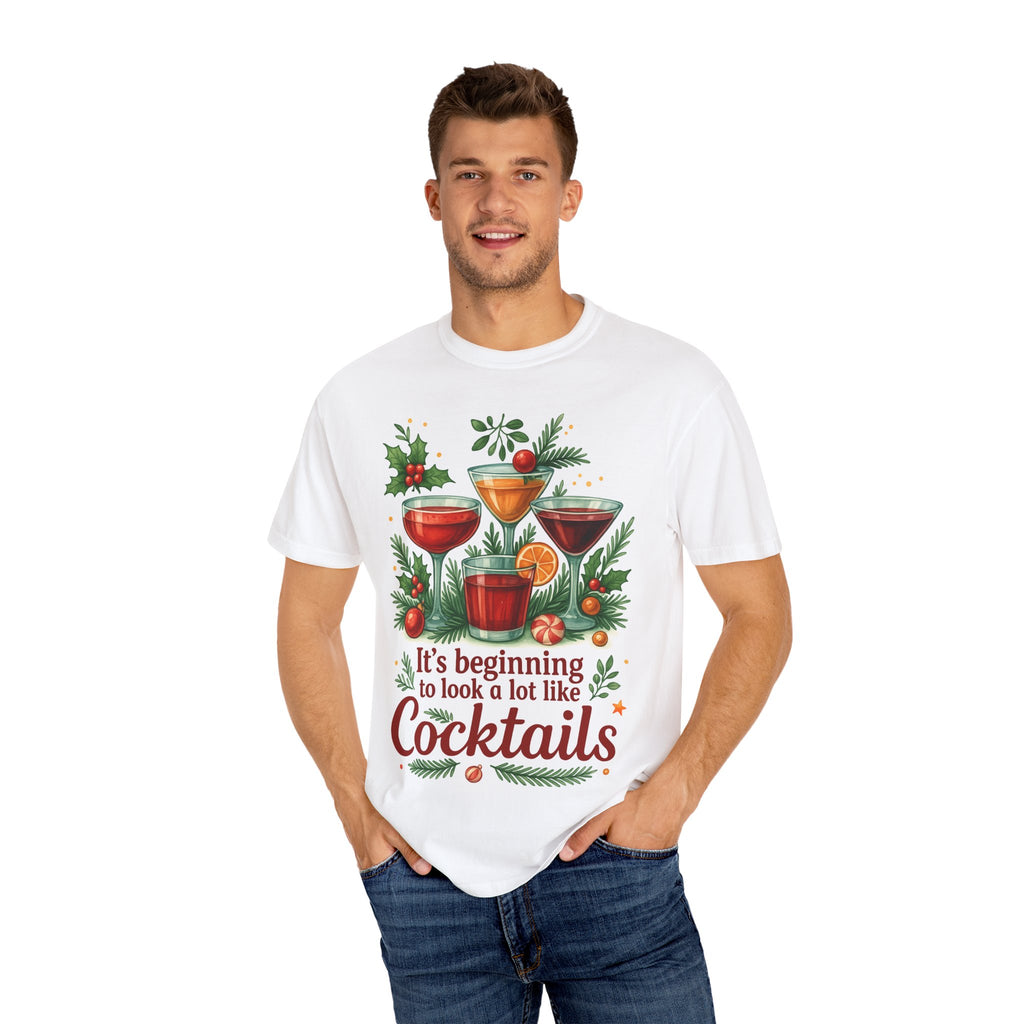 It’s Beginning to Look a Lot Like Cocktails T-Shirt – Festive Holiday Cocktail Tee – Christmas Party Shirt for Women & Men-Holiday Spirits Society