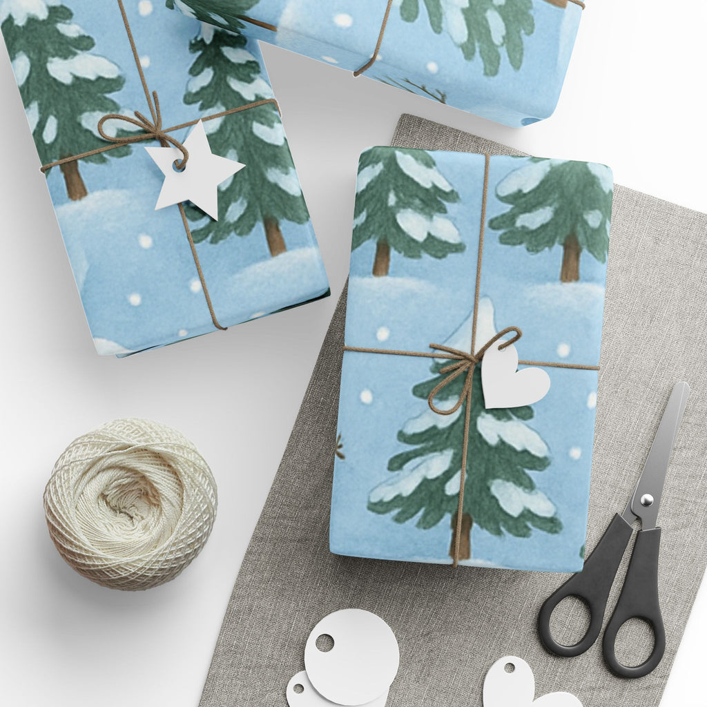 Winter Wonderland Wrapping Paper, Festive Gift Wrap, Holiday Party Supplies, Christmas Wrapping, Unique Present Decor