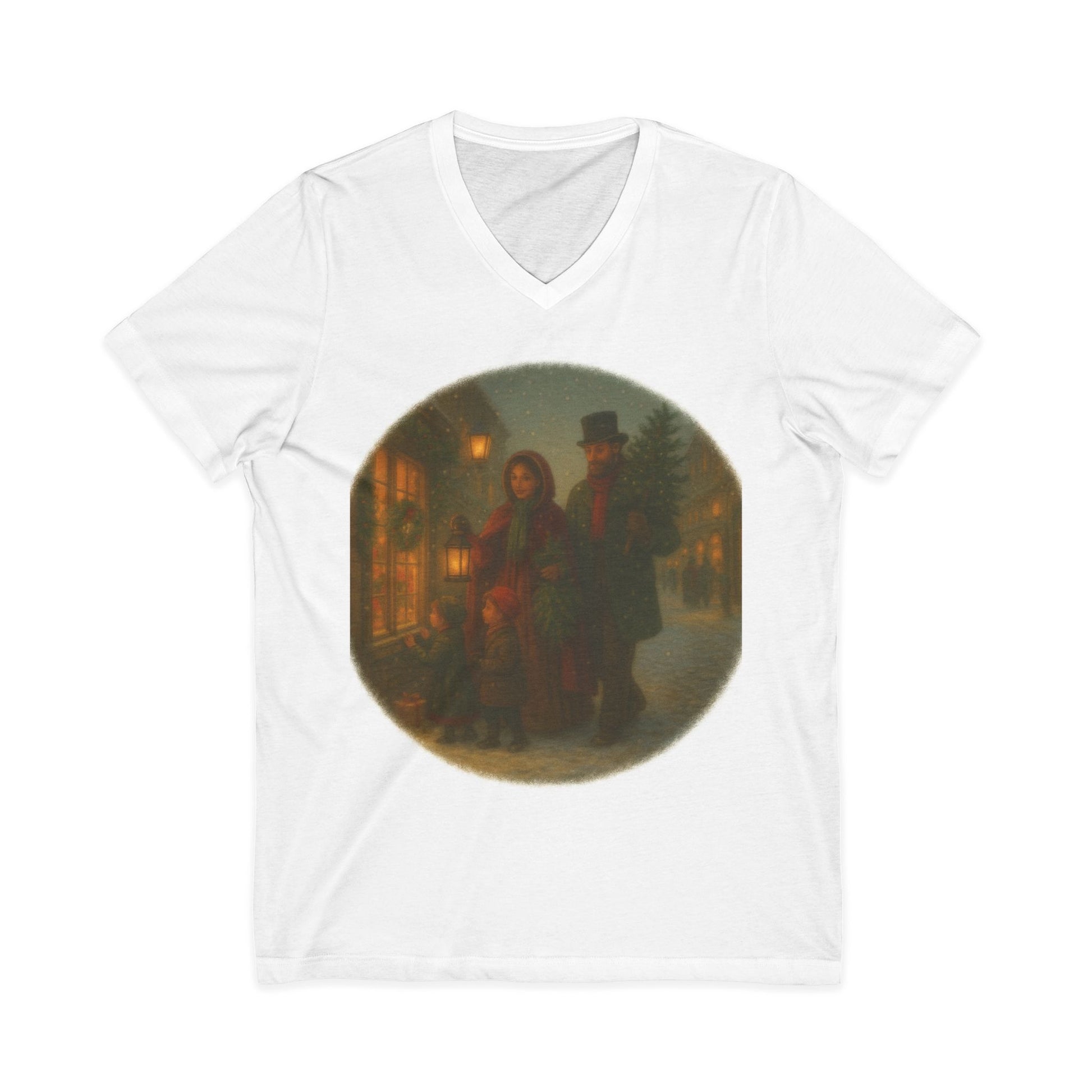 Yuletide Reverie Victorian Family T-Shirt – Vintage Christmas Scene, Old World Holiday Apparel by Paper Pleasures