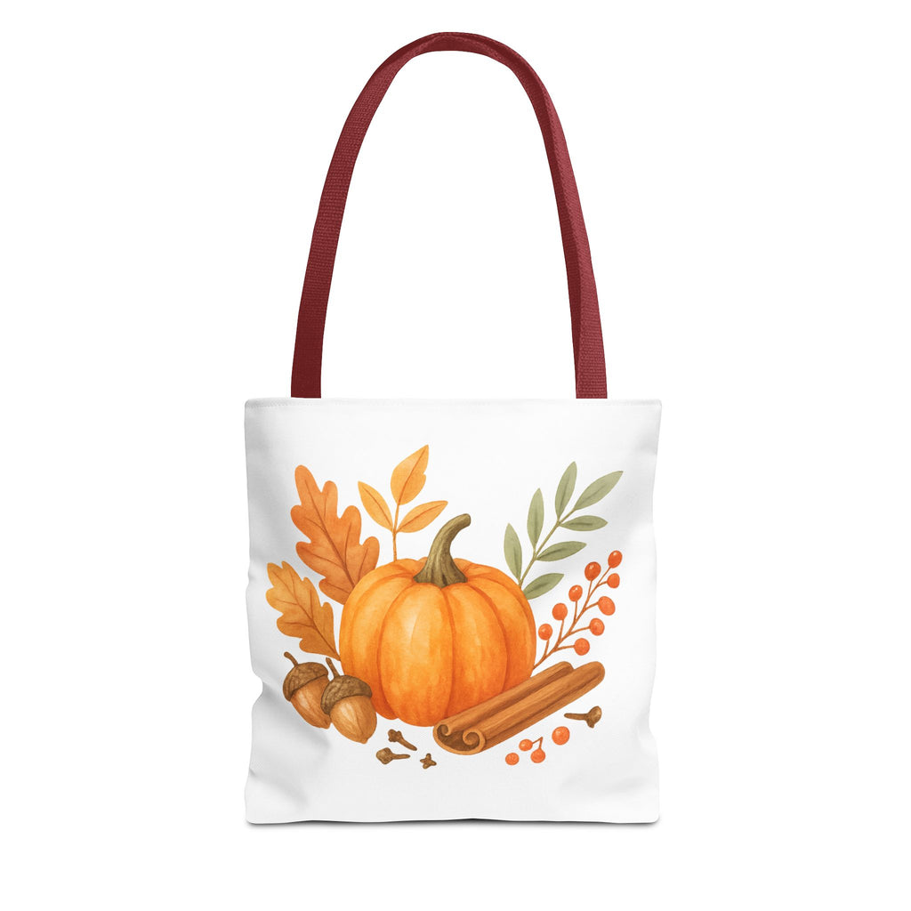 Pumpkin & Autumn Leaves Tote Bag – Fall Market Farmhouse Style Carryall