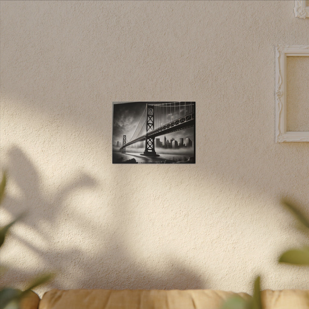 Horizontal Golden Gate Bridge Black & White Wall Art – Dramatic San Francisco Photography Print in Black Frame (2 of 3)