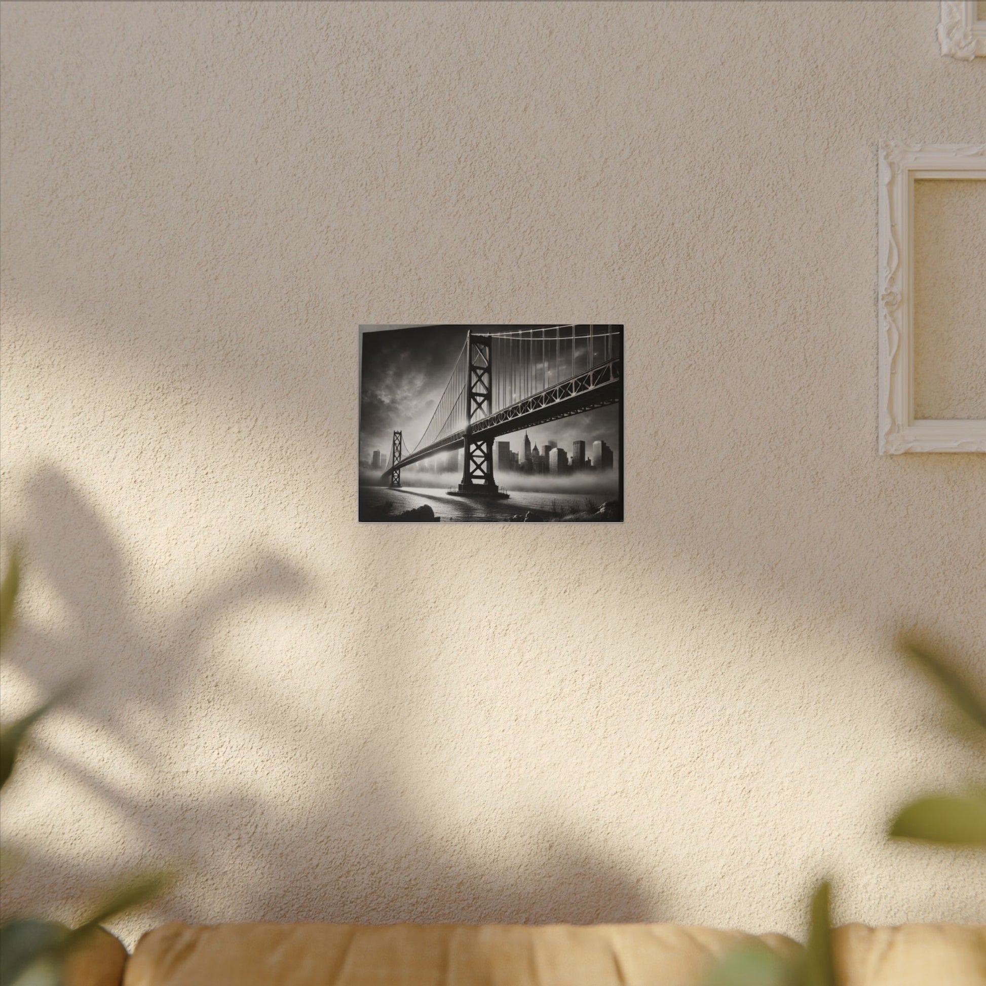 Horizontal Golden Gate Bridge Black & White Wall Art – Dramatic San Francisco Photography Print in Black Frame (2 of 3)