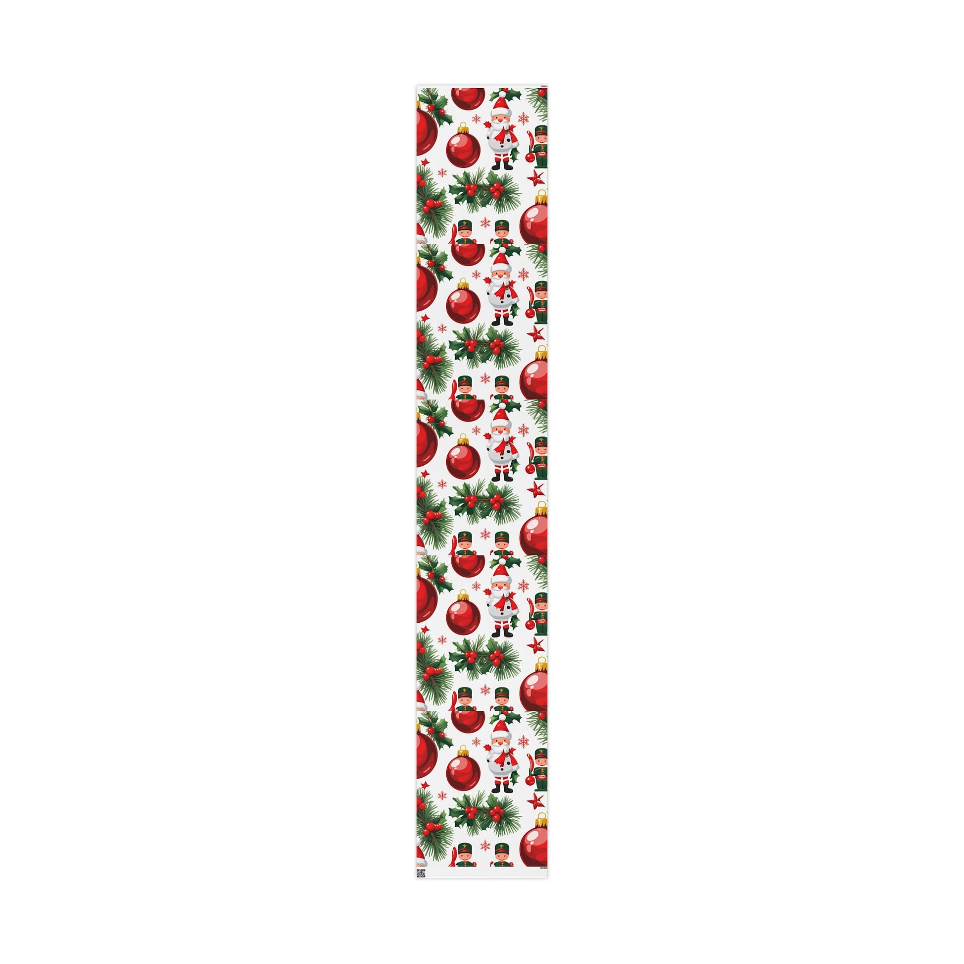 Santa and Toy Soldiers Christmas Wrapping Paper – Festive Ornaments and Holly Design