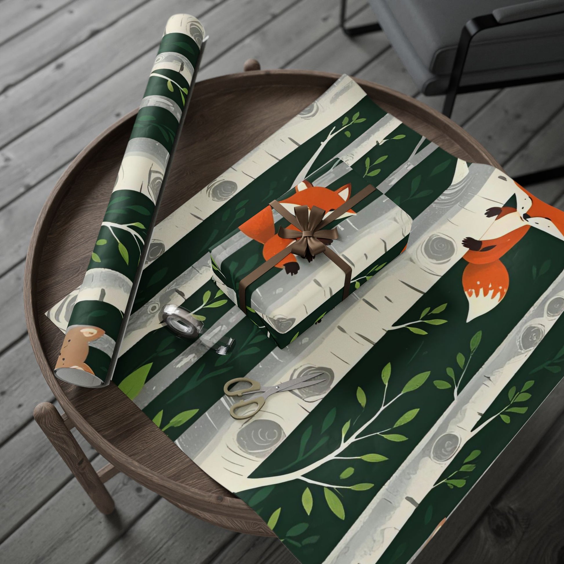 Charlie the Whimsical Fox  and his sister Lila Wrapping Papers - Charlie’s Wintertime Trick