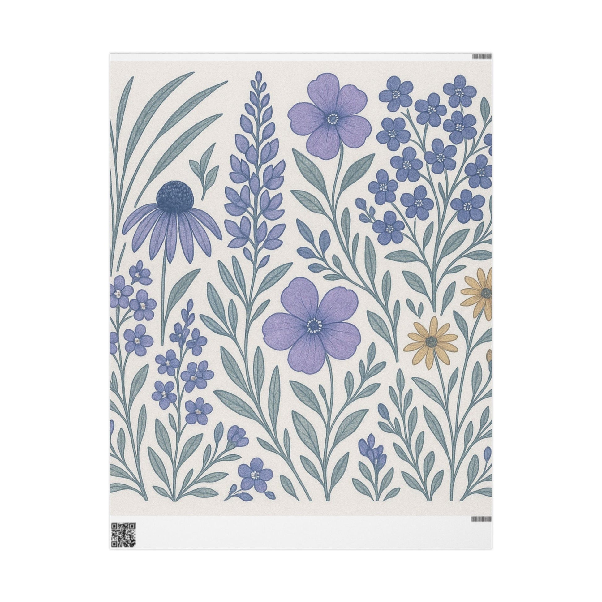 Blue Floral Style Wrapping Paper