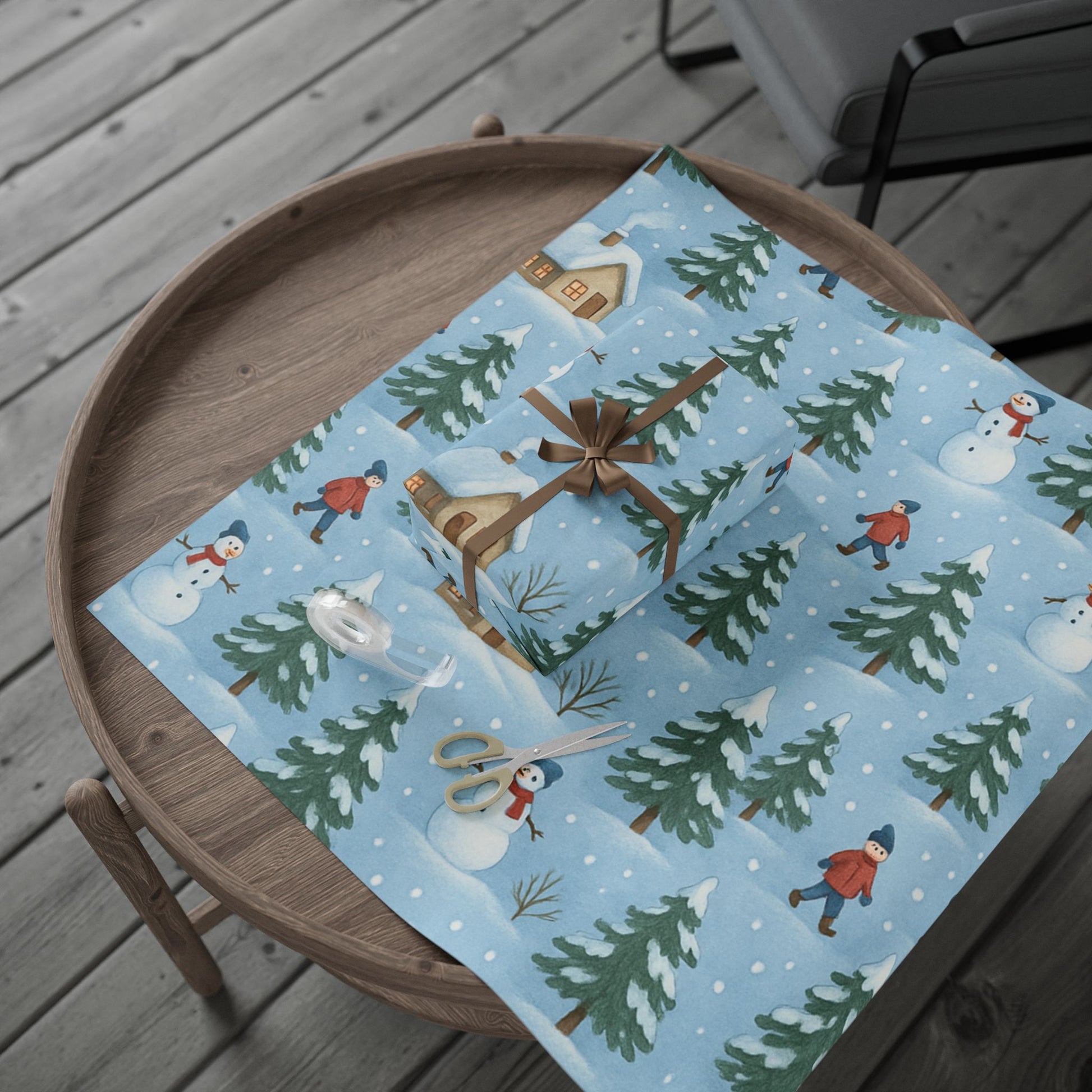 Winter Wonderland Wrapping Paper, Festive Gift Wrap, Holiday Party Supplies, Christmas Wrapping, Unique Present Decor