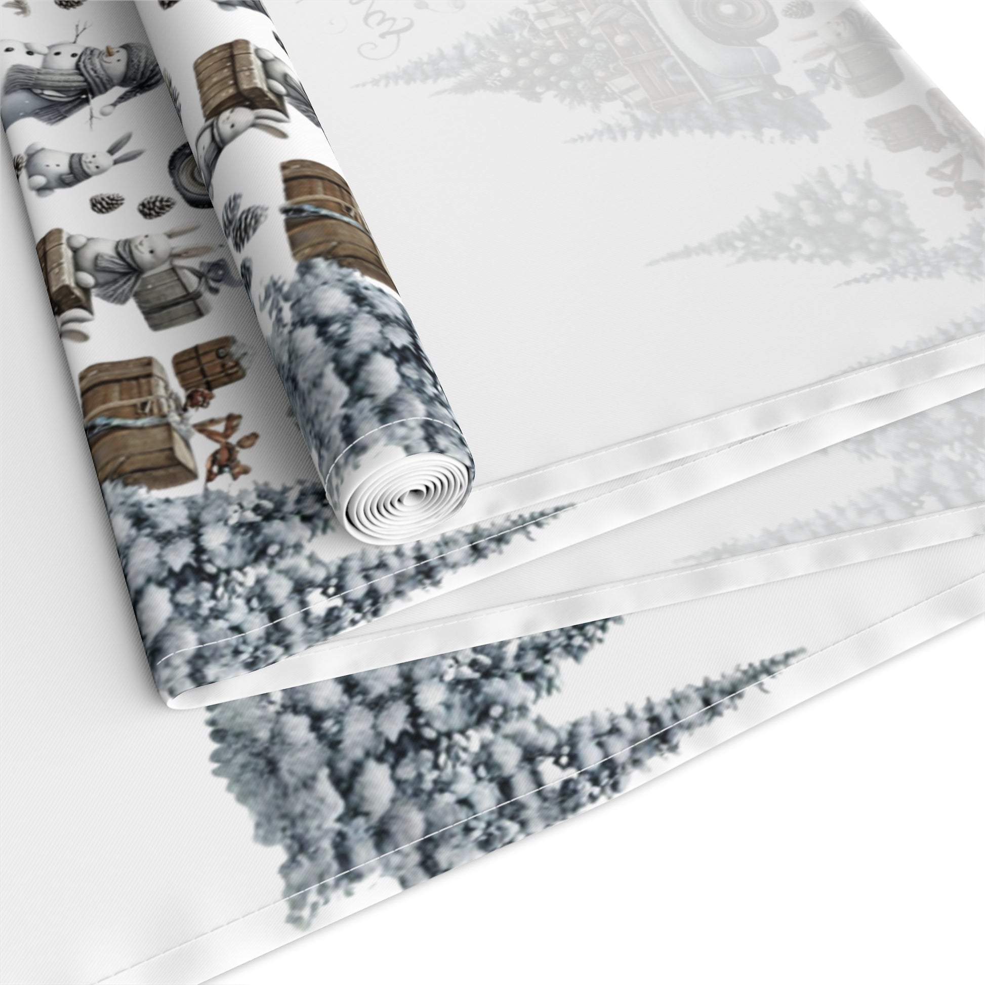 Whispers of Winter – Merry Christmas Truck Table Runner | Vintage Holiday Table Décor by Paper Pleasures