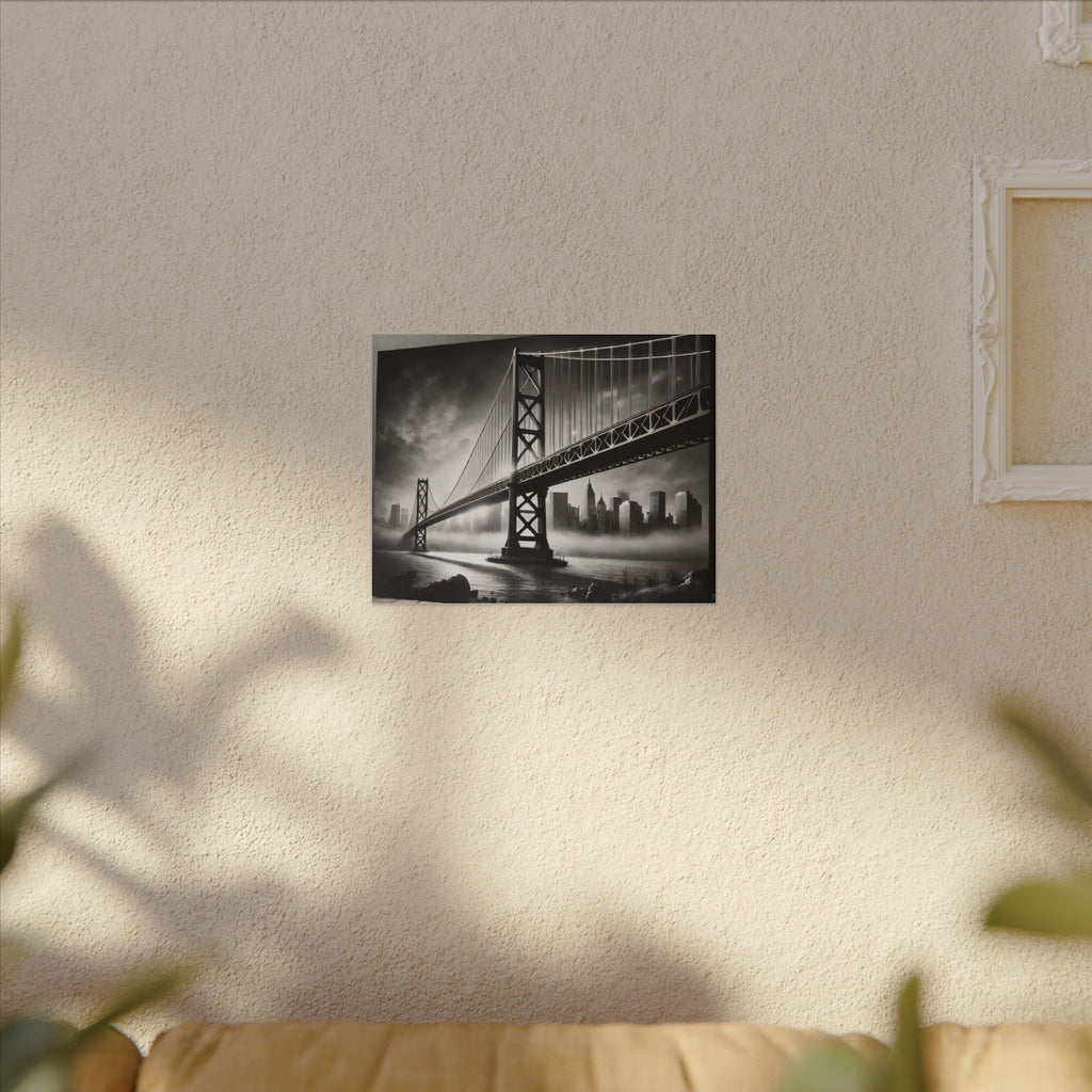 Horizontal Golden Gate Bridge Black & White Wall Art – Dramatic San Francisco Photography Print in Black Frame (2 of 3)