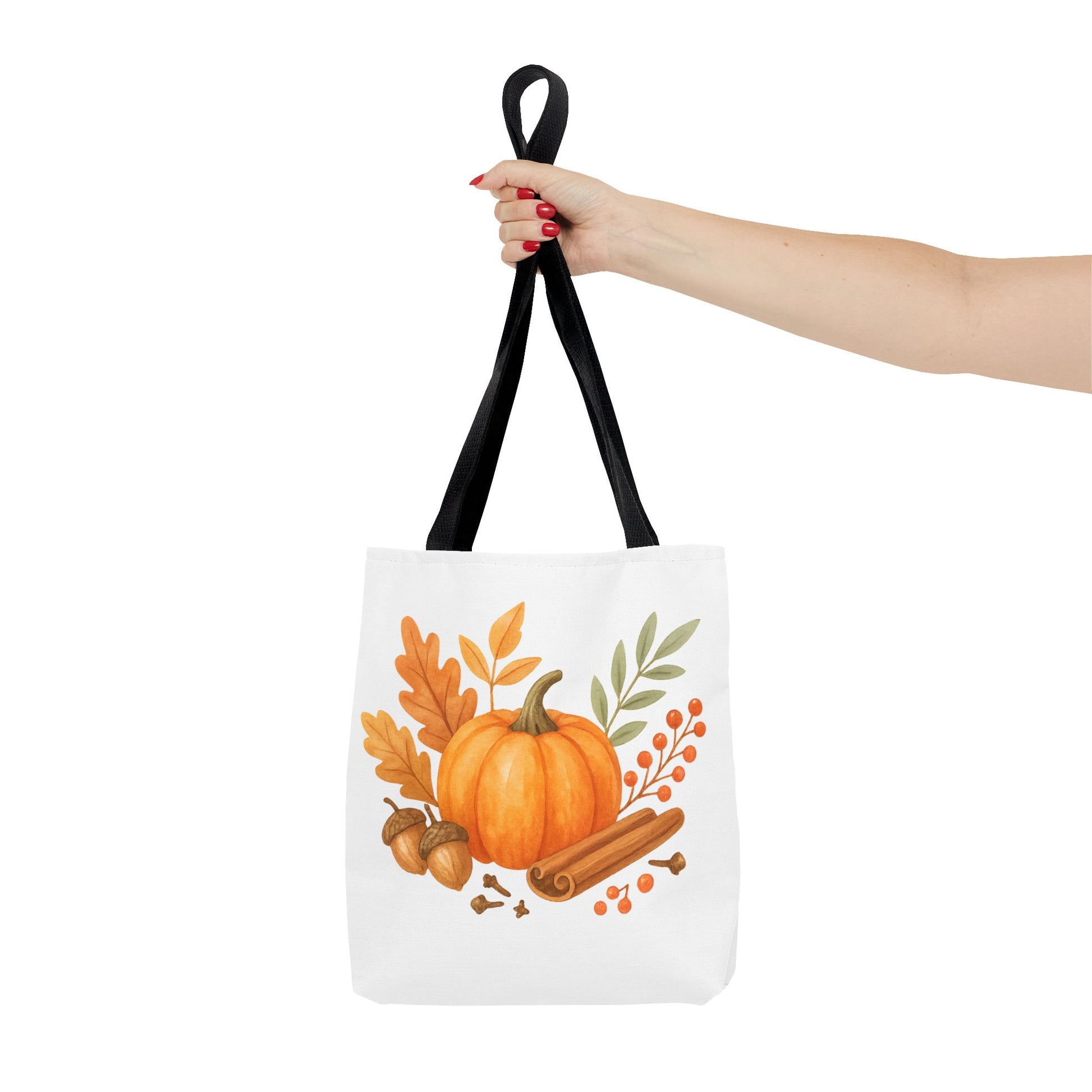 Pumpkin & Autumn Leaves Tote Bag – Fall Market Farmhouse Style Carryall