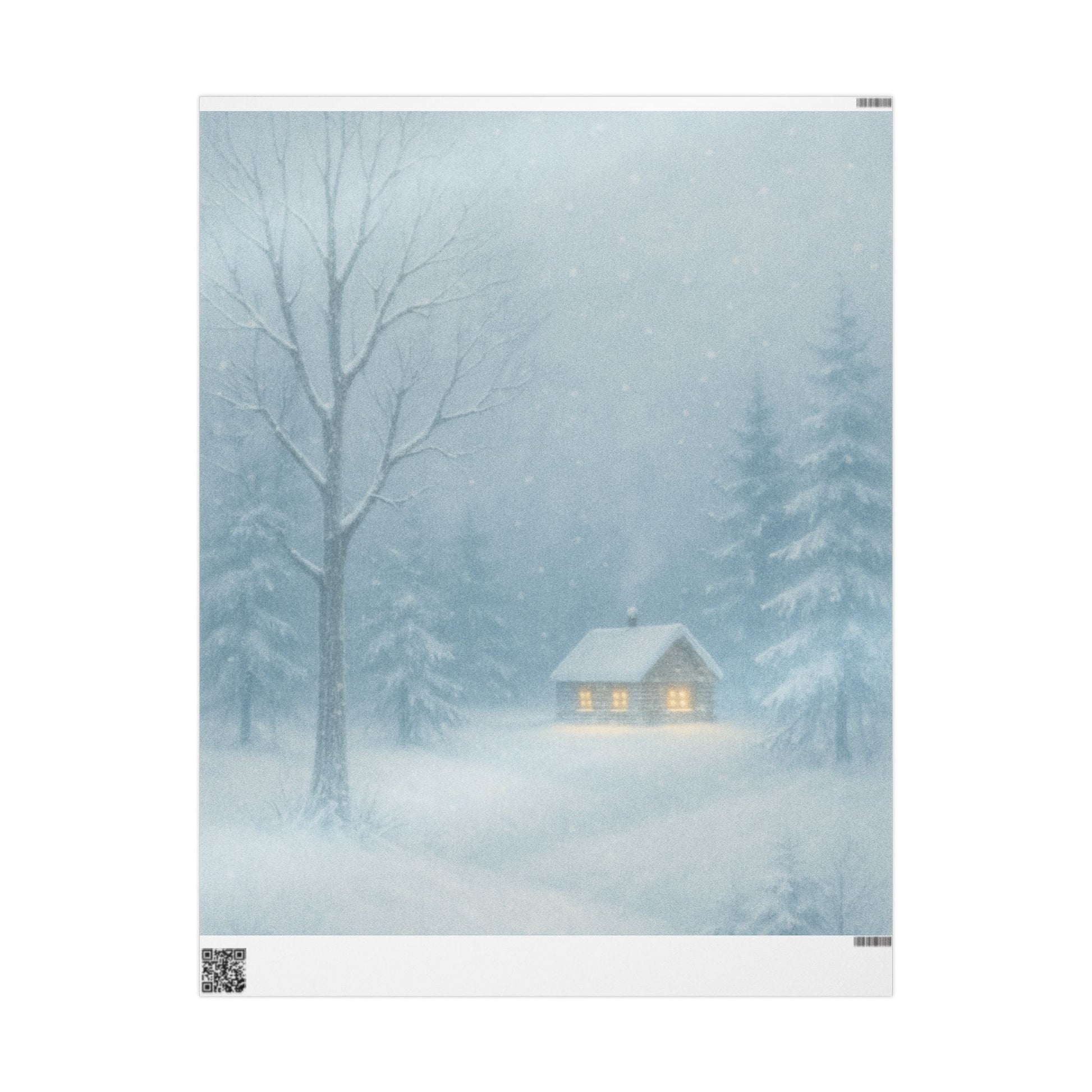 Cabin, Winter Wonderland Wrapping Paper - Cozy Cabin Design 2 of 3, Winter Wonderland Series