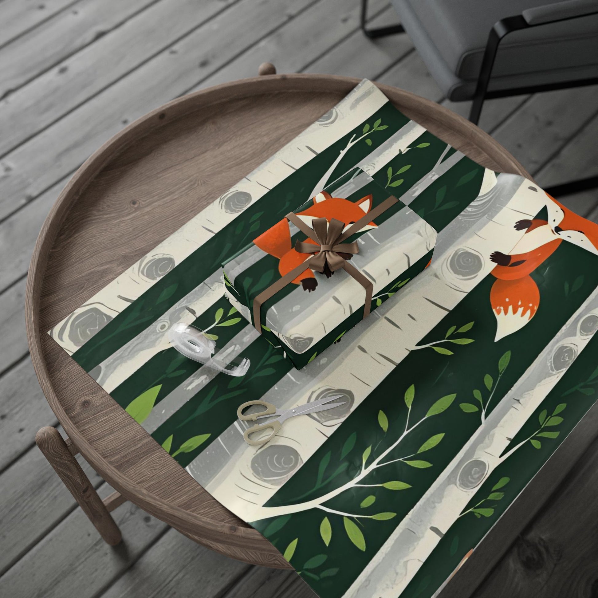 Charlie the Whimsical Fox  and his sister Lila Wrapping Papers - Charlie’s Wintertime Trick