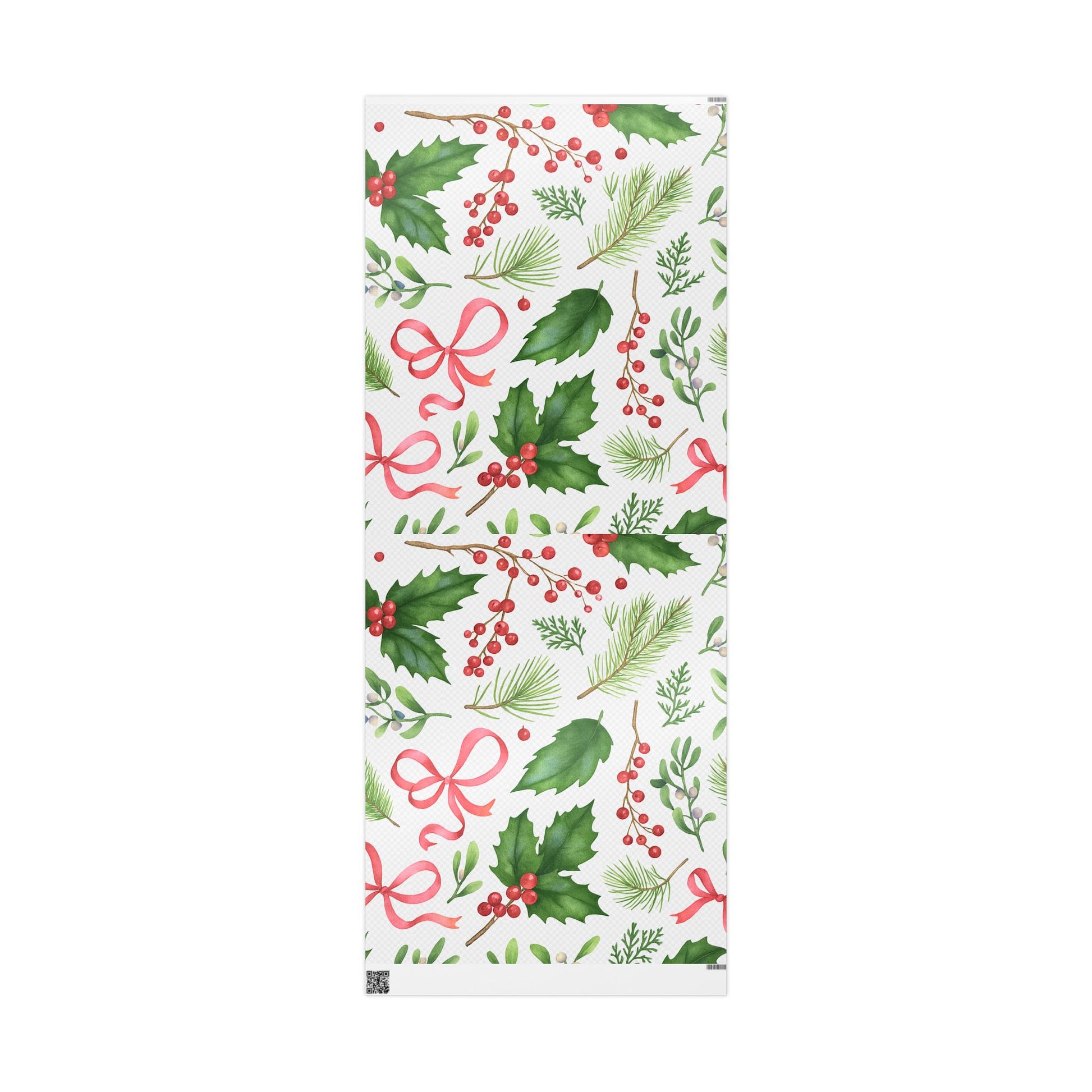 Whispers of Winter Watercolor Holly & Pine Wrapping Paper – Elegant Botanical Christmas Gift Wrap - Ana