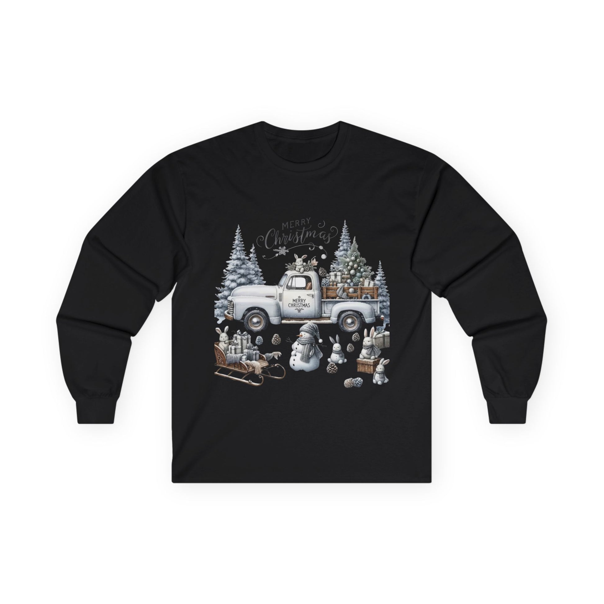 Whispers of Winter – Merry Christmas Truck T-Shirt Long Sleeve Tee