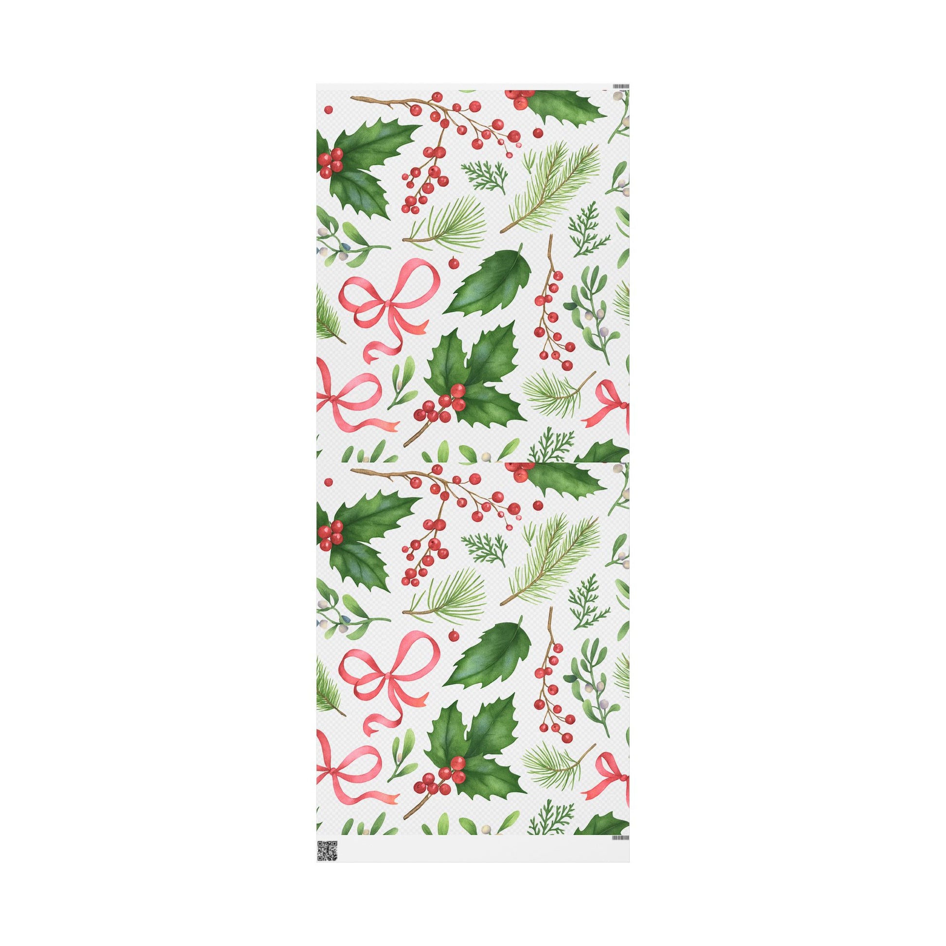 Whispers of Winter Watercolor Holly & Pine Wrapping Paper – Elegant Botanical Christmas Gift Wrap - Ana