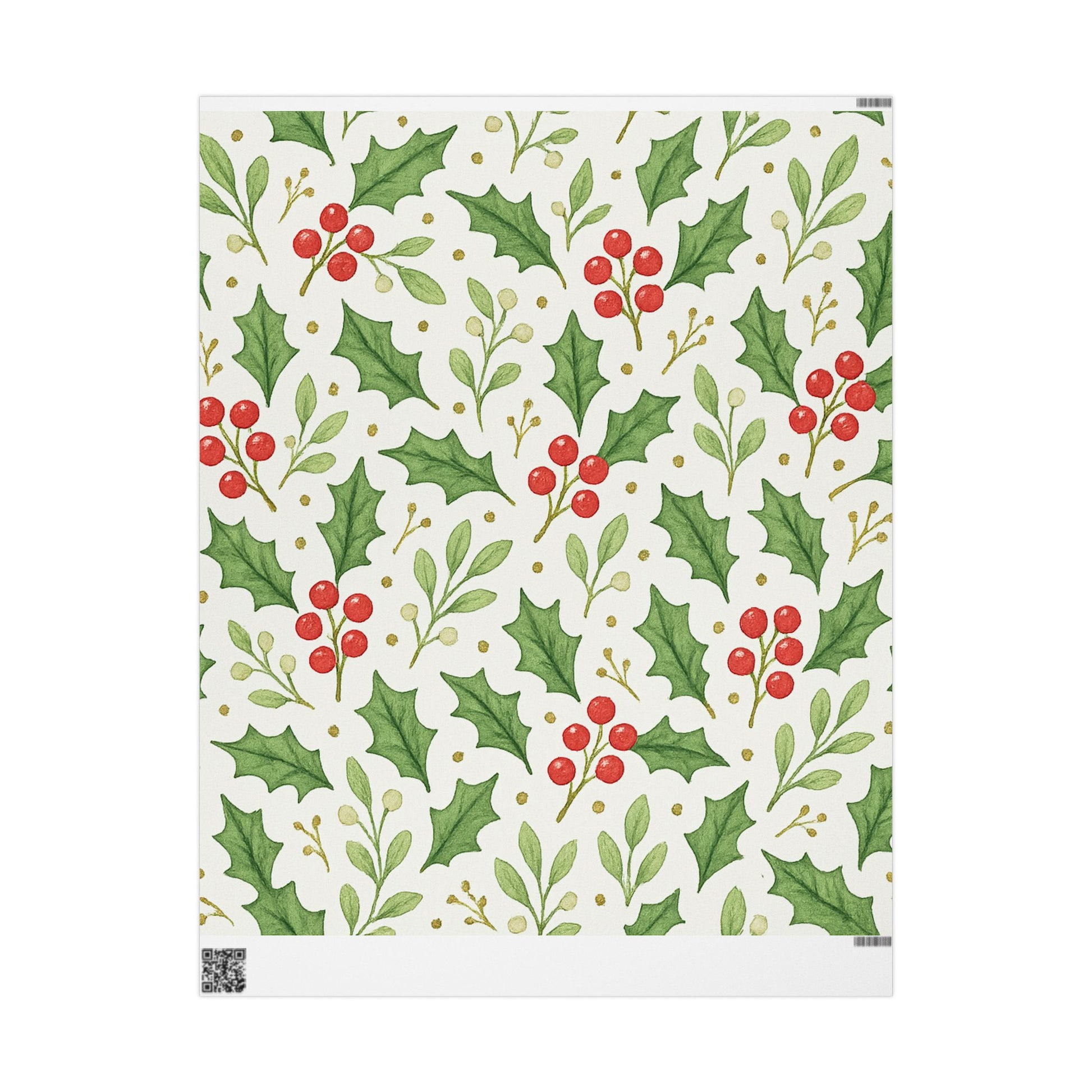 Festive Wrapping Paper, Holly Holiday Gift Wrap, Eco-Friendly Wrapping, Christmas Gift Wrap, Floral Wrapping Paper, Seasonal Decor