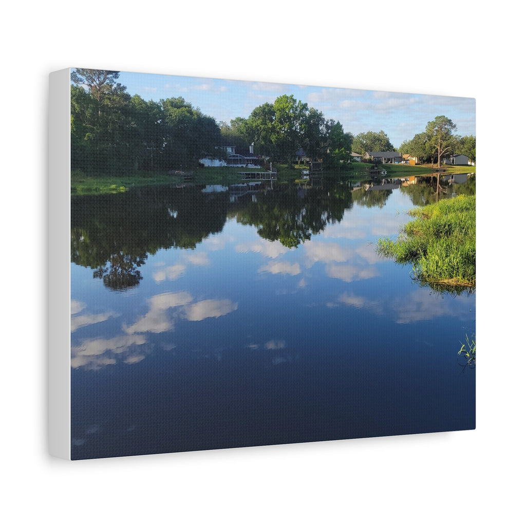 Serene Lake Landscape Reflection - Stretched Canvas Artwork