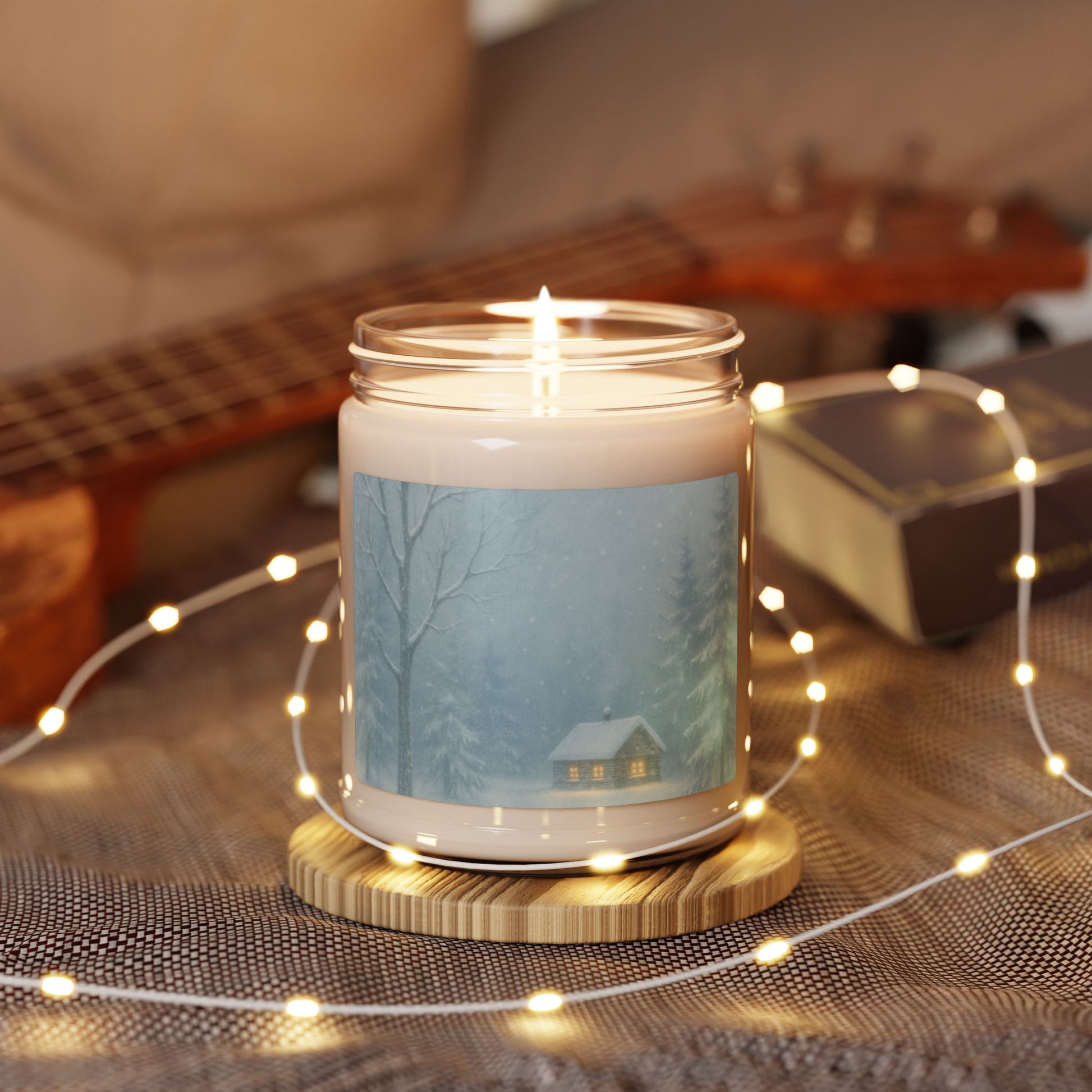 Winter Cabin Snow Scene Candle – Cozy Winter’s Hush Collection Home Décor