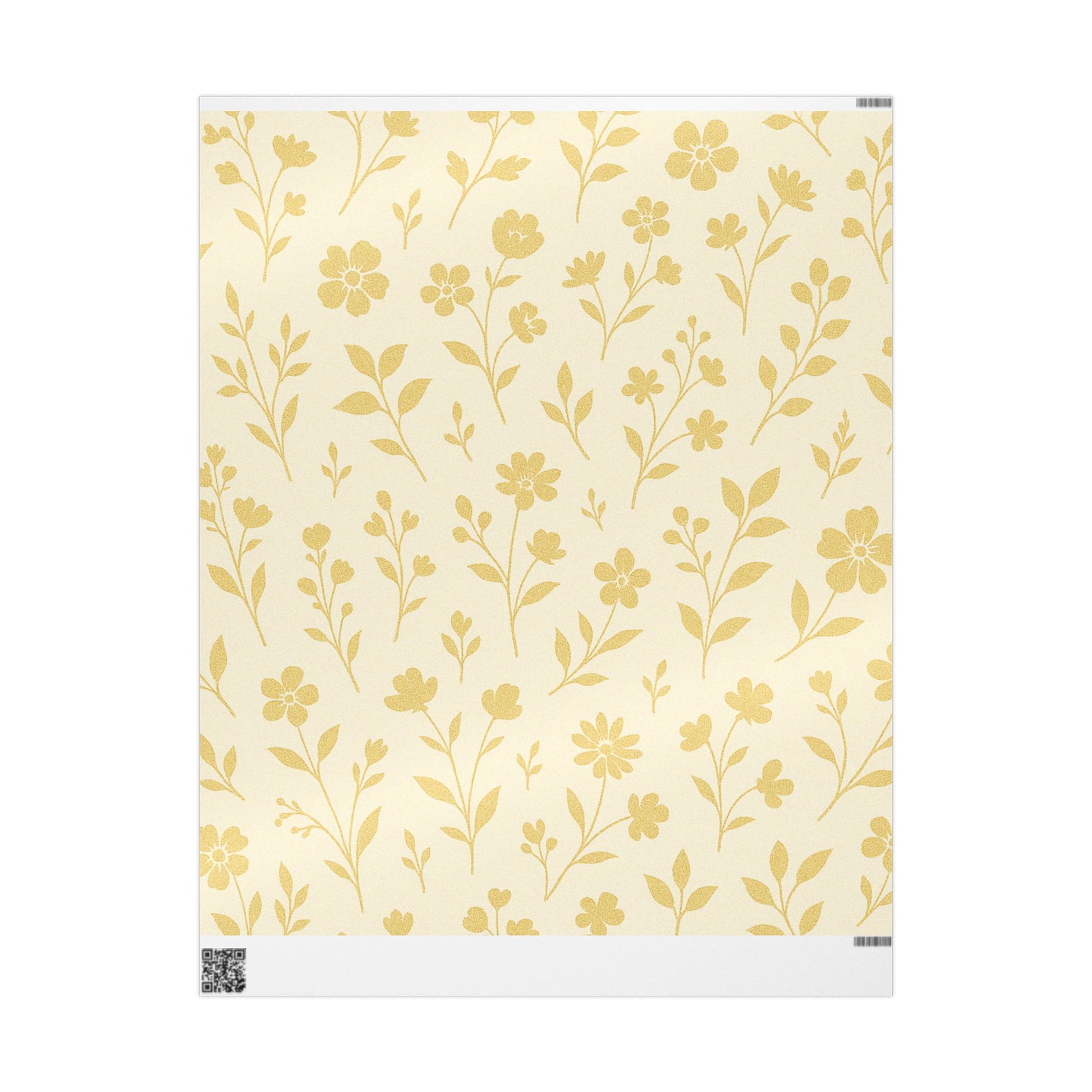 Gold floral pattern on a beige background