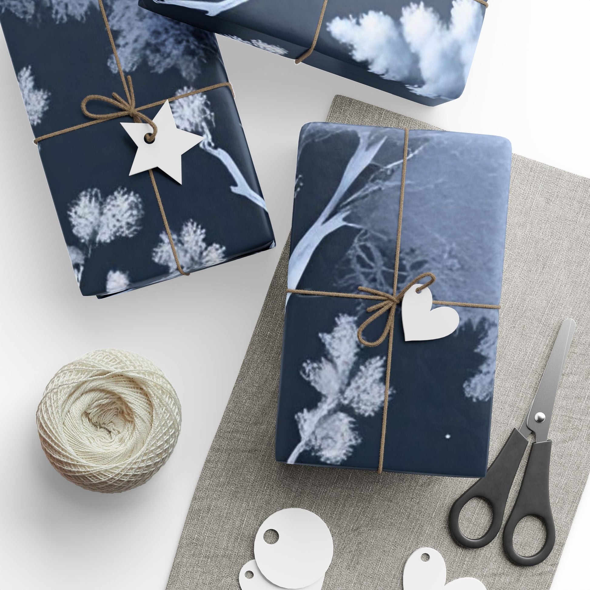 Winter Wonderland Forest Wrapping Paper – Snowy Trees and Falling Snowflakes