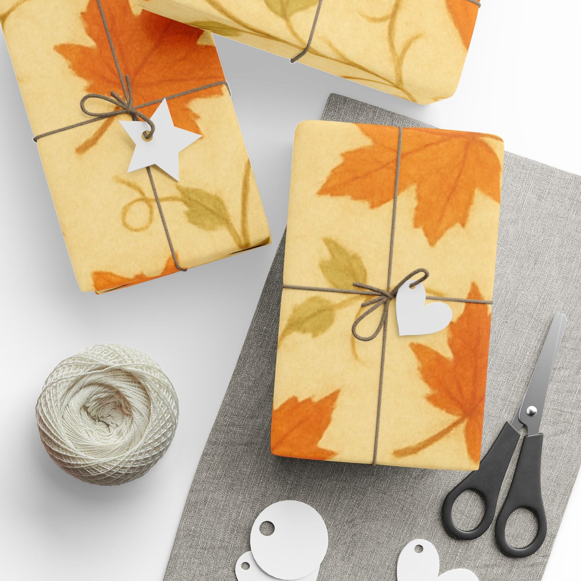 Pumpkins & Leaves Wrapping Paper