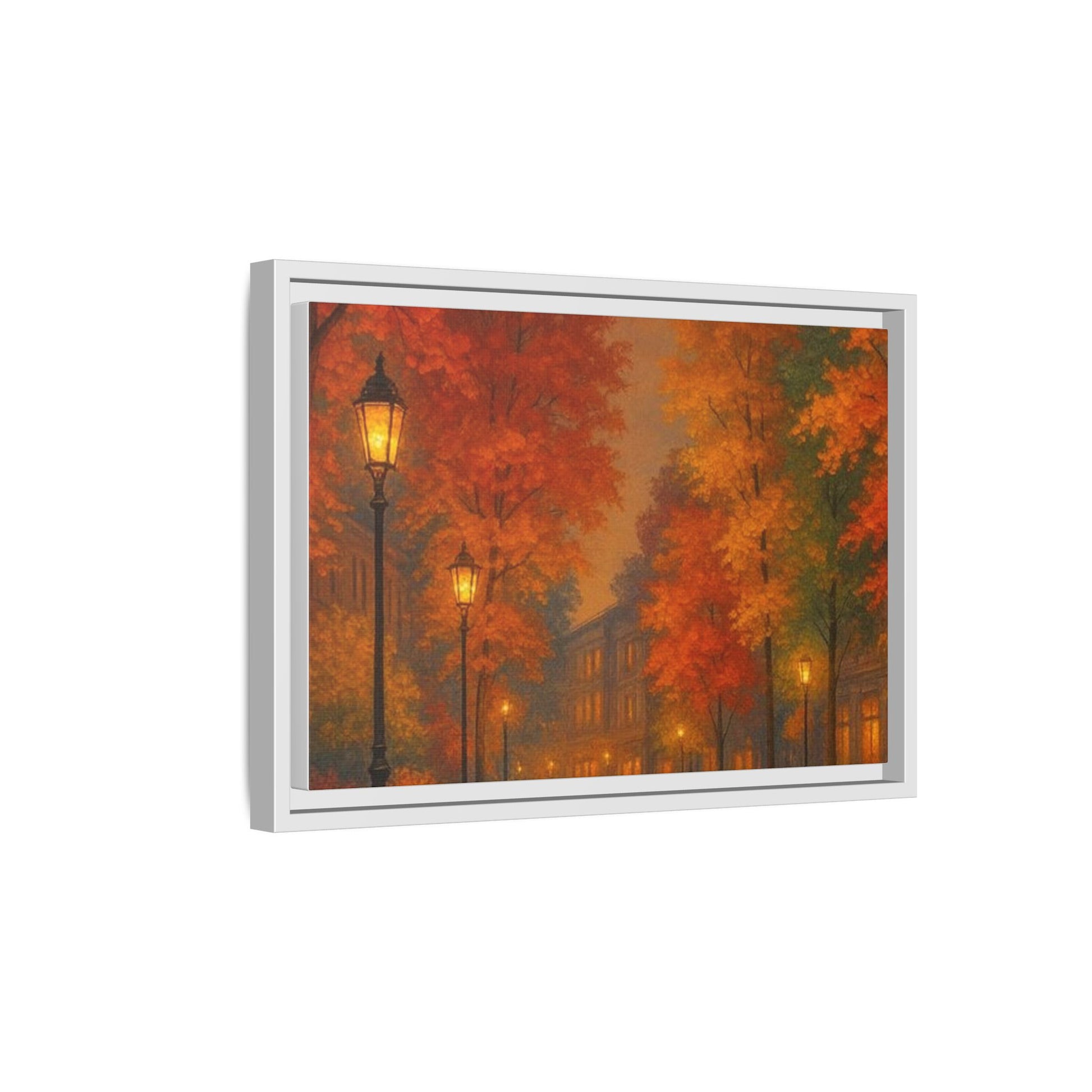 Autumn Cityscape Canvas Art – Warm Fall Skyline Wall Décor